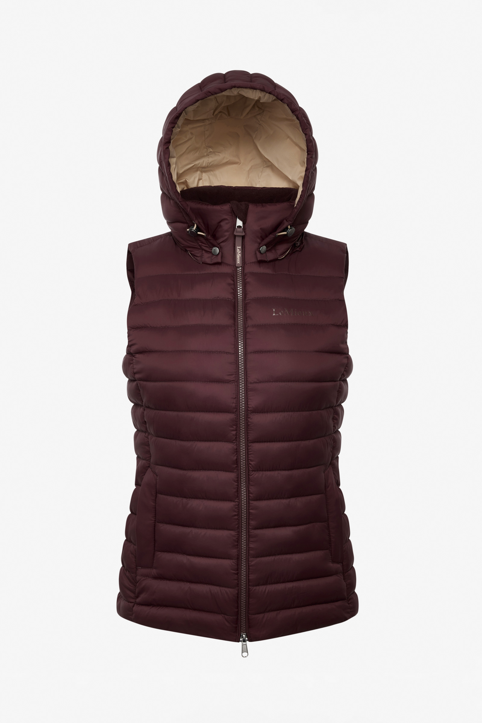 Damson LeMieux Rose dames gewatteerd bodywarmer met capuchon