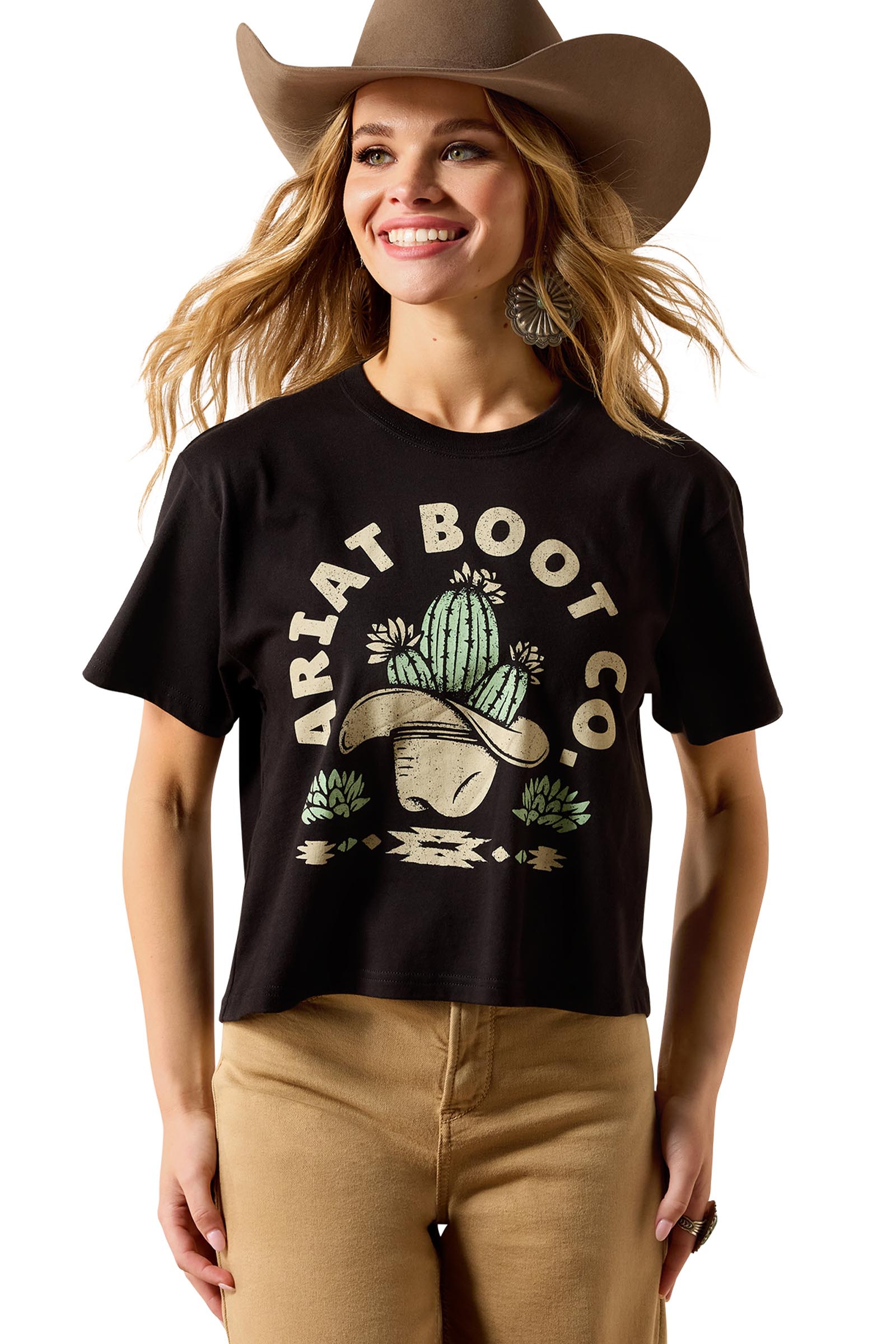 Ariat Dames Ariat Cacti Cowboy Hat T-shirt