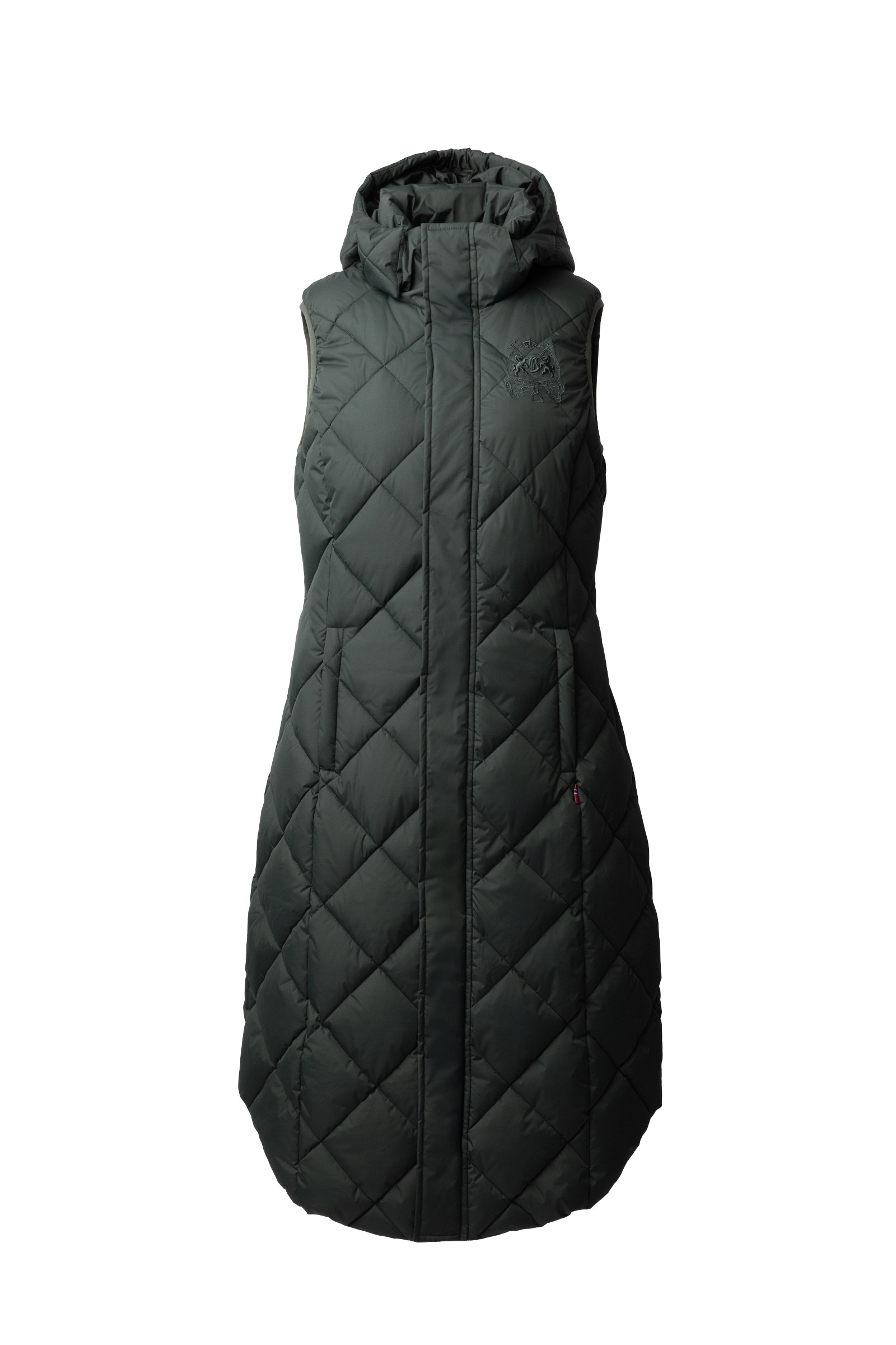 Scarab green B Vertigo Gem Gewatteerde lange bodywarmer