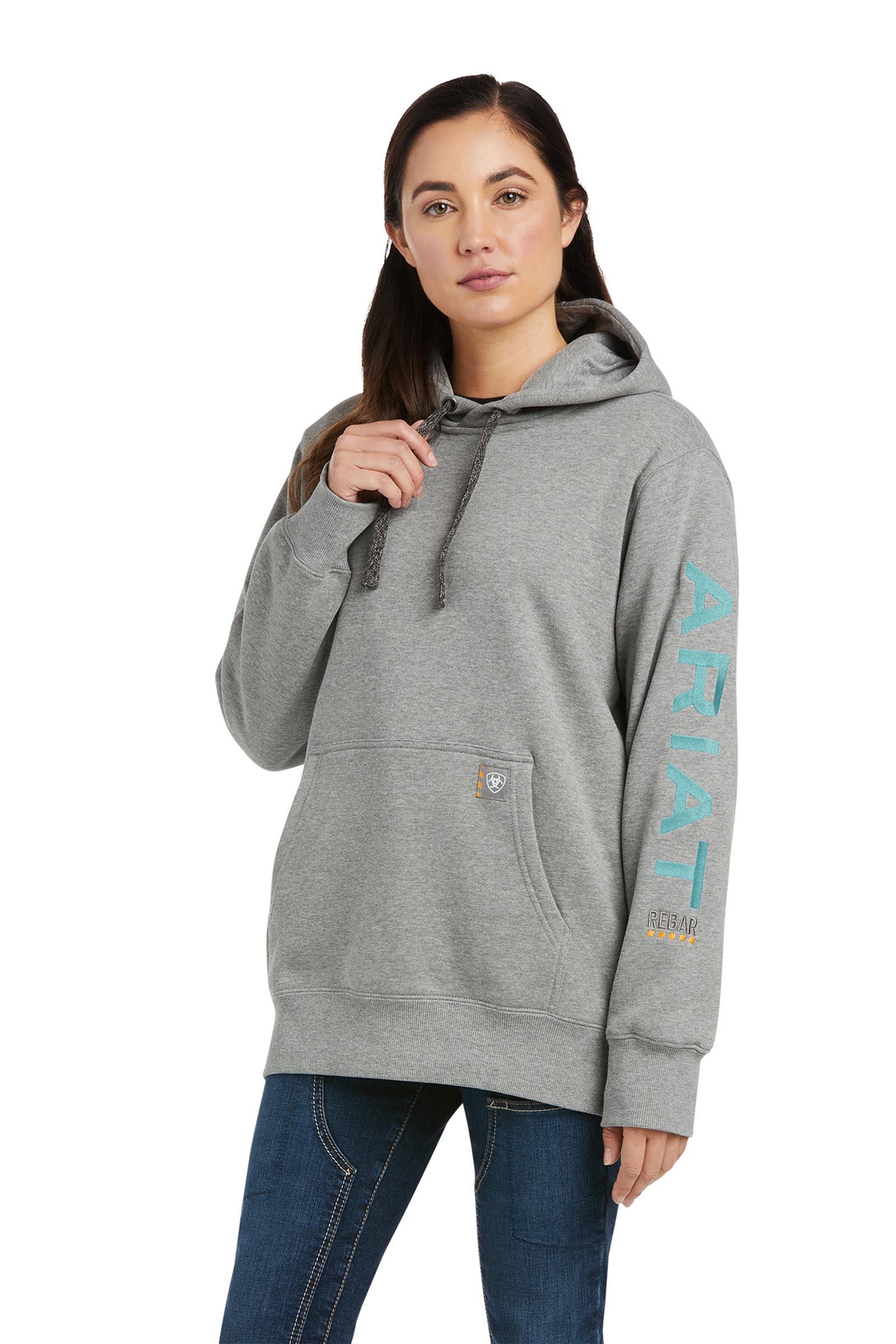 Heather Grey Ariat Rebar Dames hoodie met print