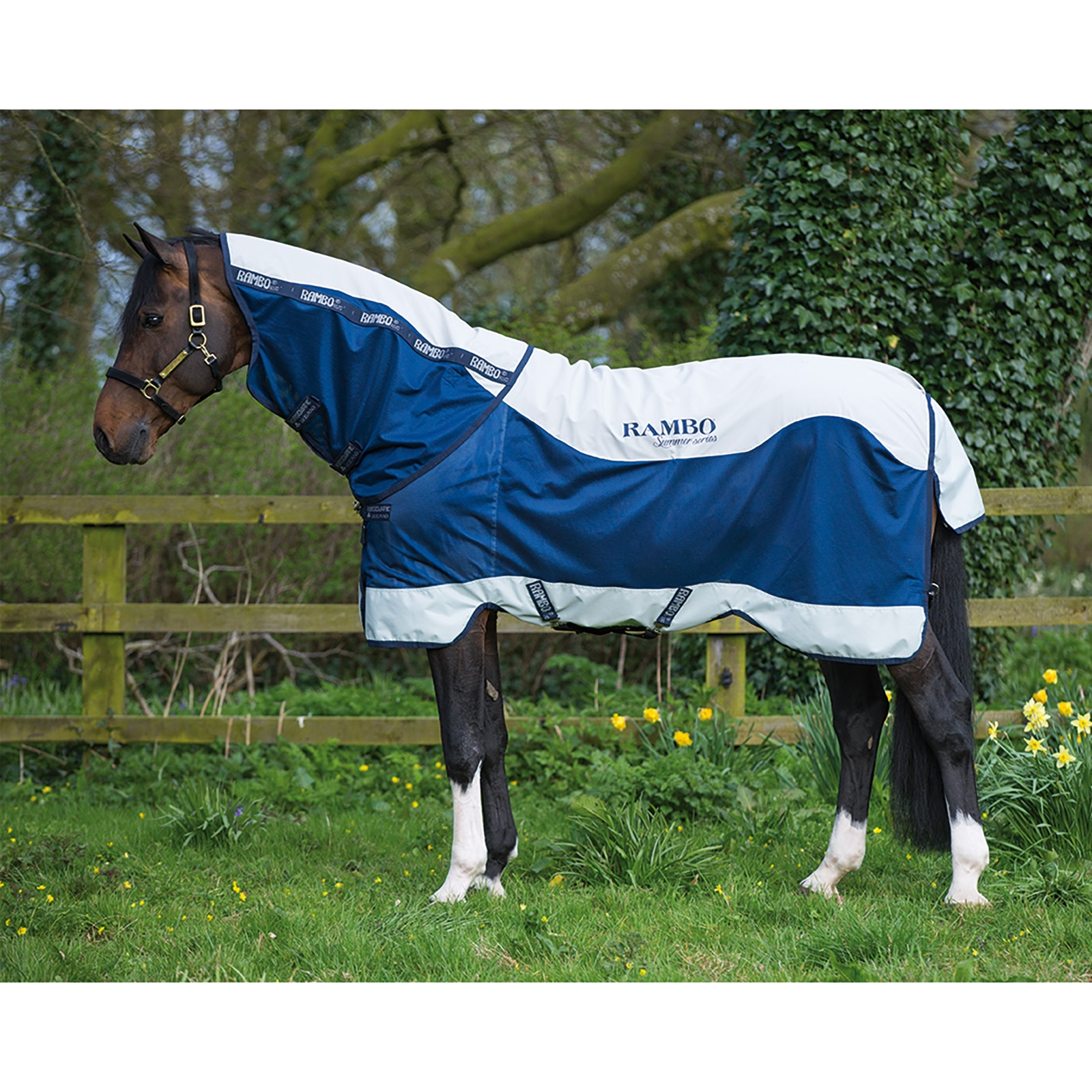 Horseware Rambo Summer Series outdoordeken met voering (0g / 100g) en afneembaar halsstuk