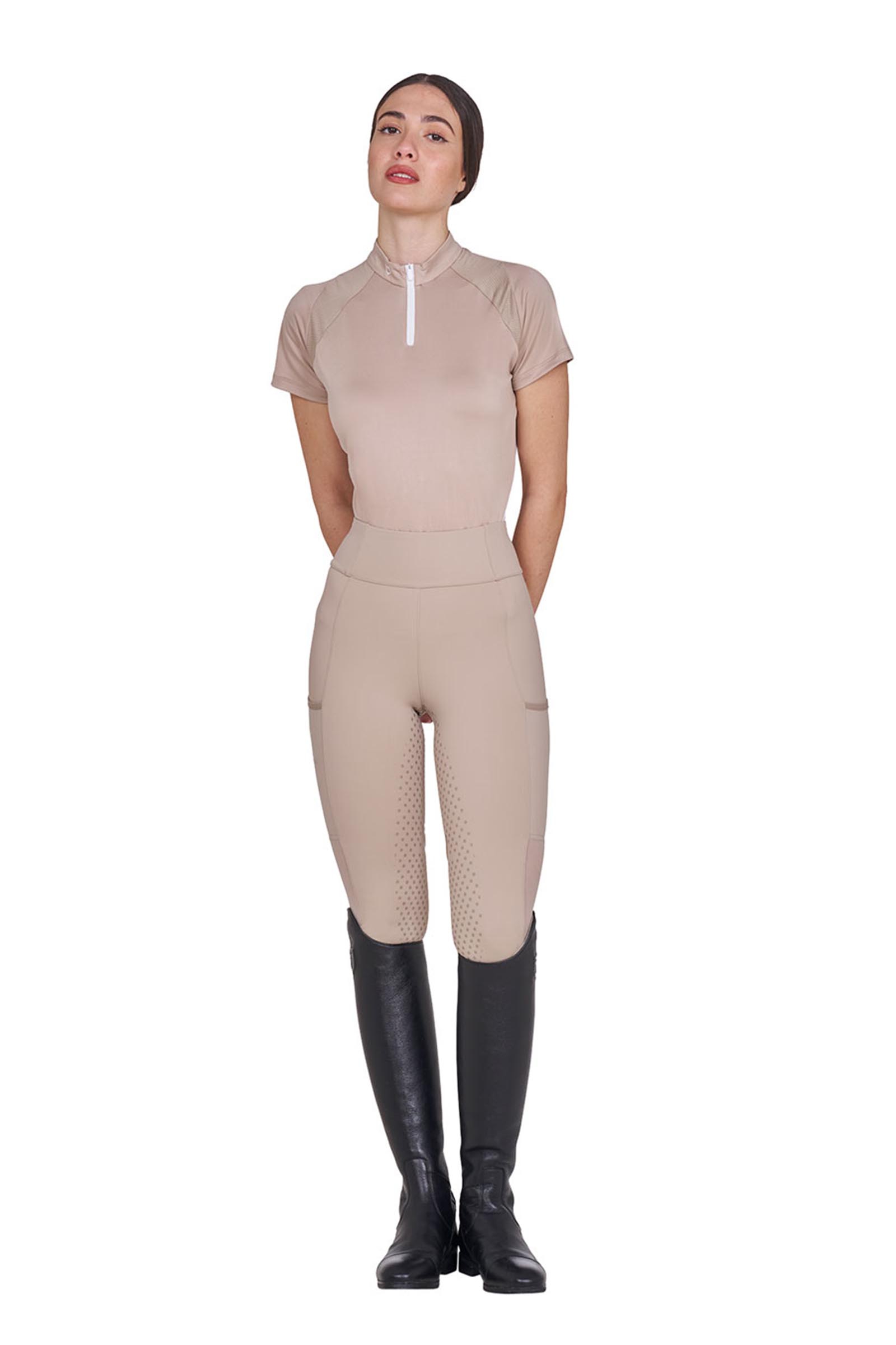 Equestro SS2026 Dames Technische polo korte mouw rits  