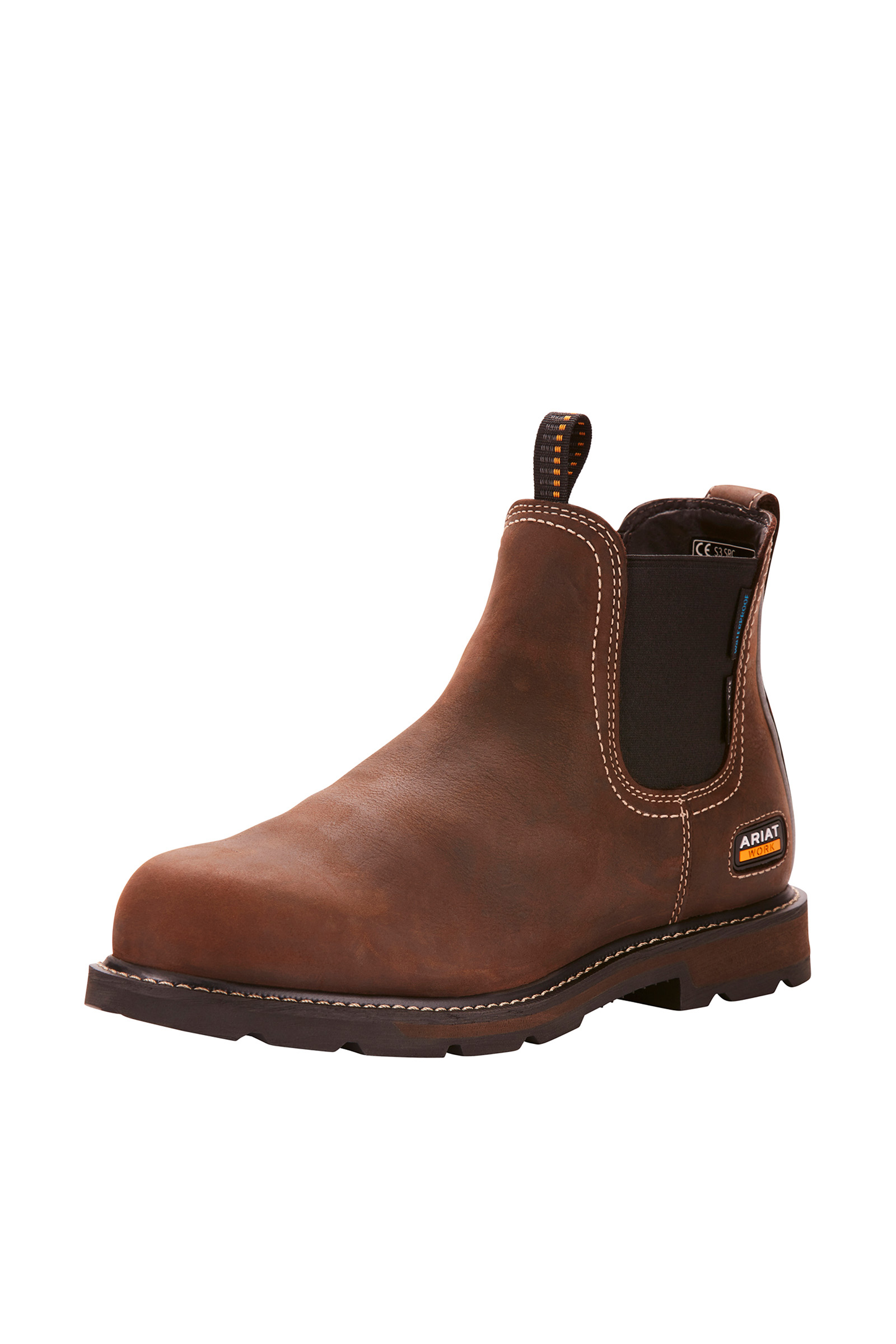 Dark Brown Ariat Groundbreaker Chelsea heren waterdichte werklaarzen met stalen neus