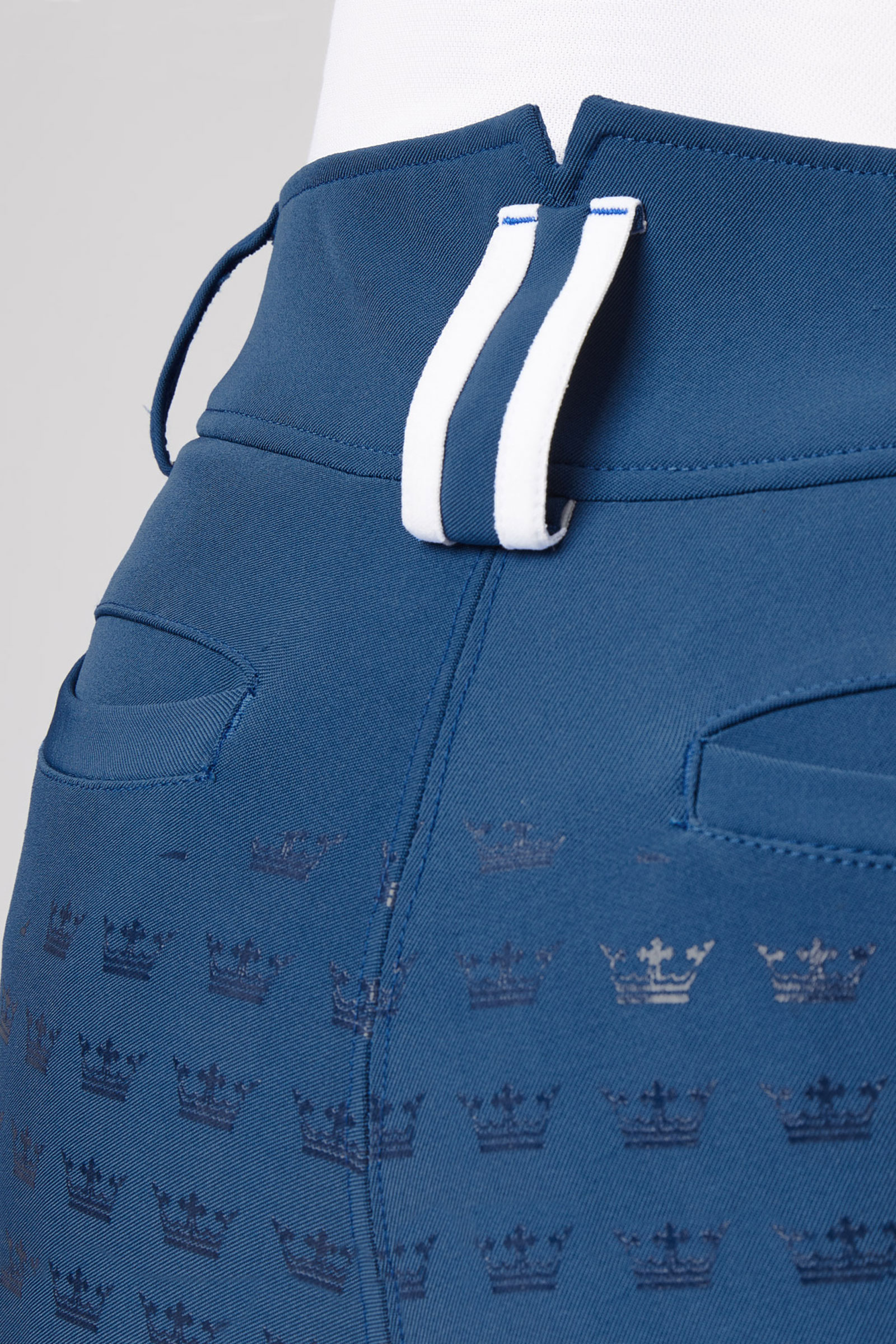 High Waist Full Seat Rijbroek met contrasterende bies, dames