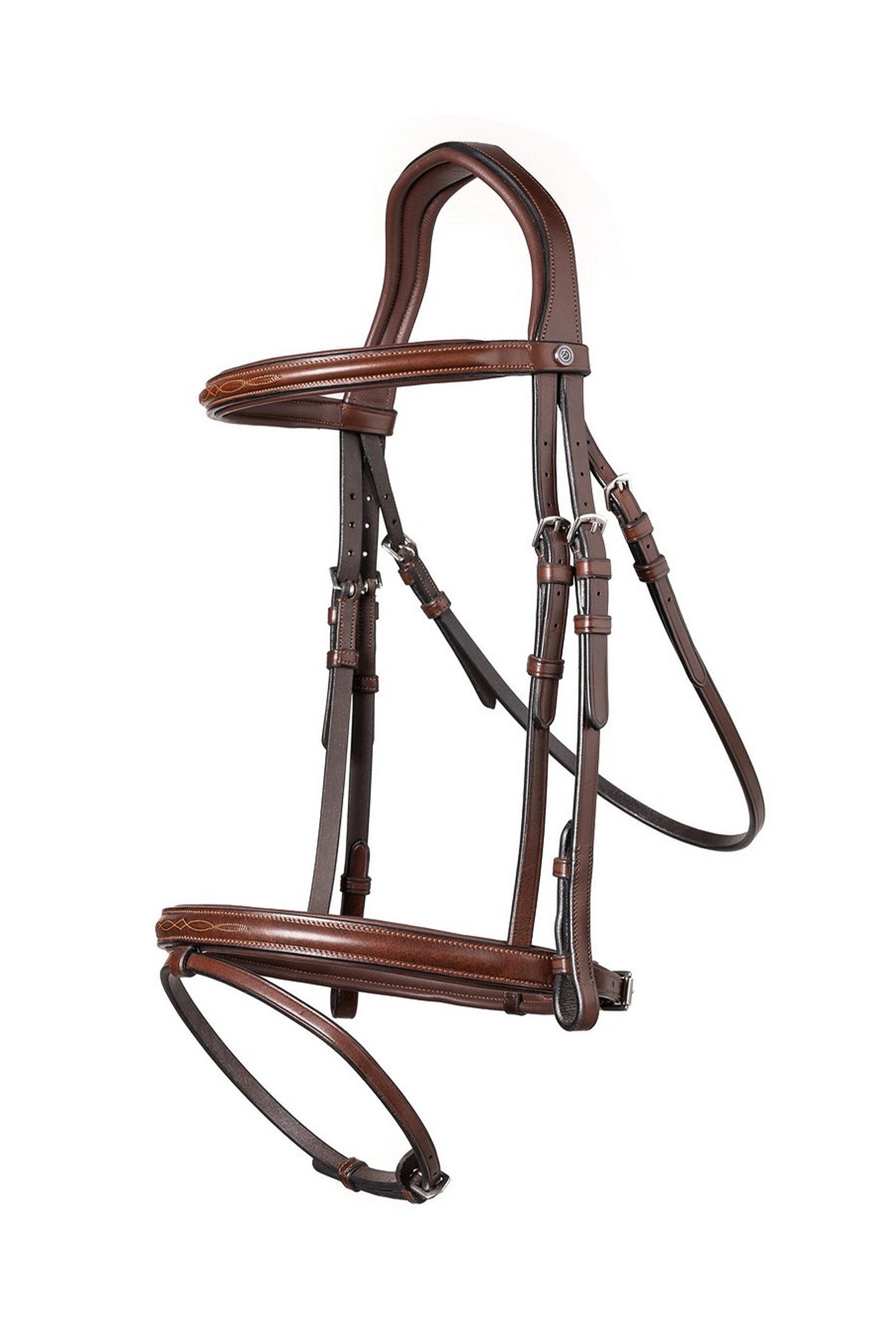 Brown/Silver Trust Equestrian Calgary Combined Noseband Bridle