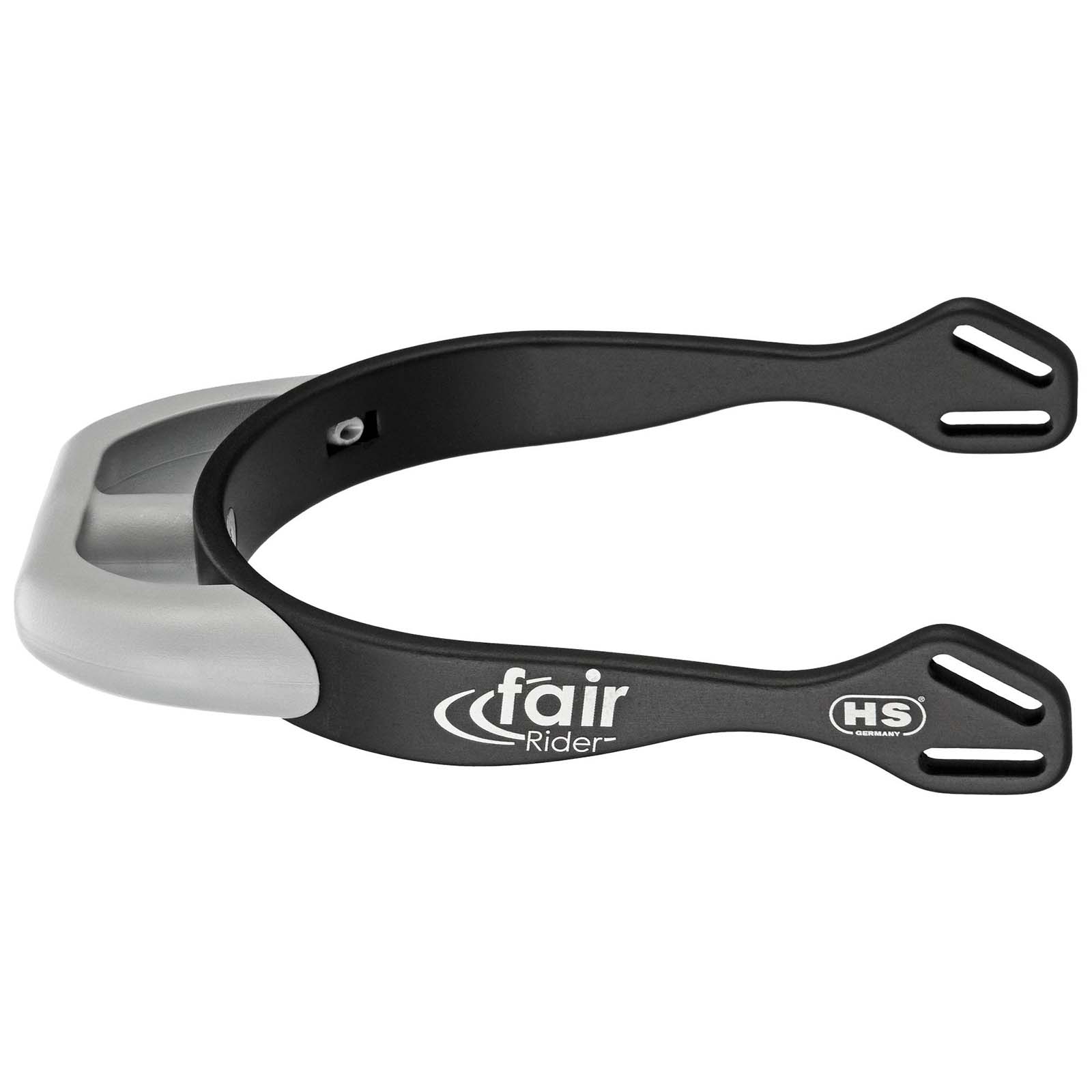 Black/Silver Sprenger FairRider Aluminium Sporen met Platte Hals, 20 mm