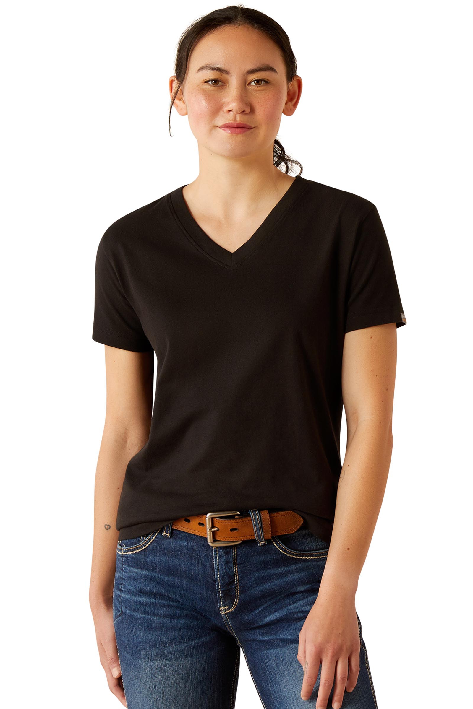 Ariat Rebar Cotton Strong standaard V-hals T-shirt voor dames  