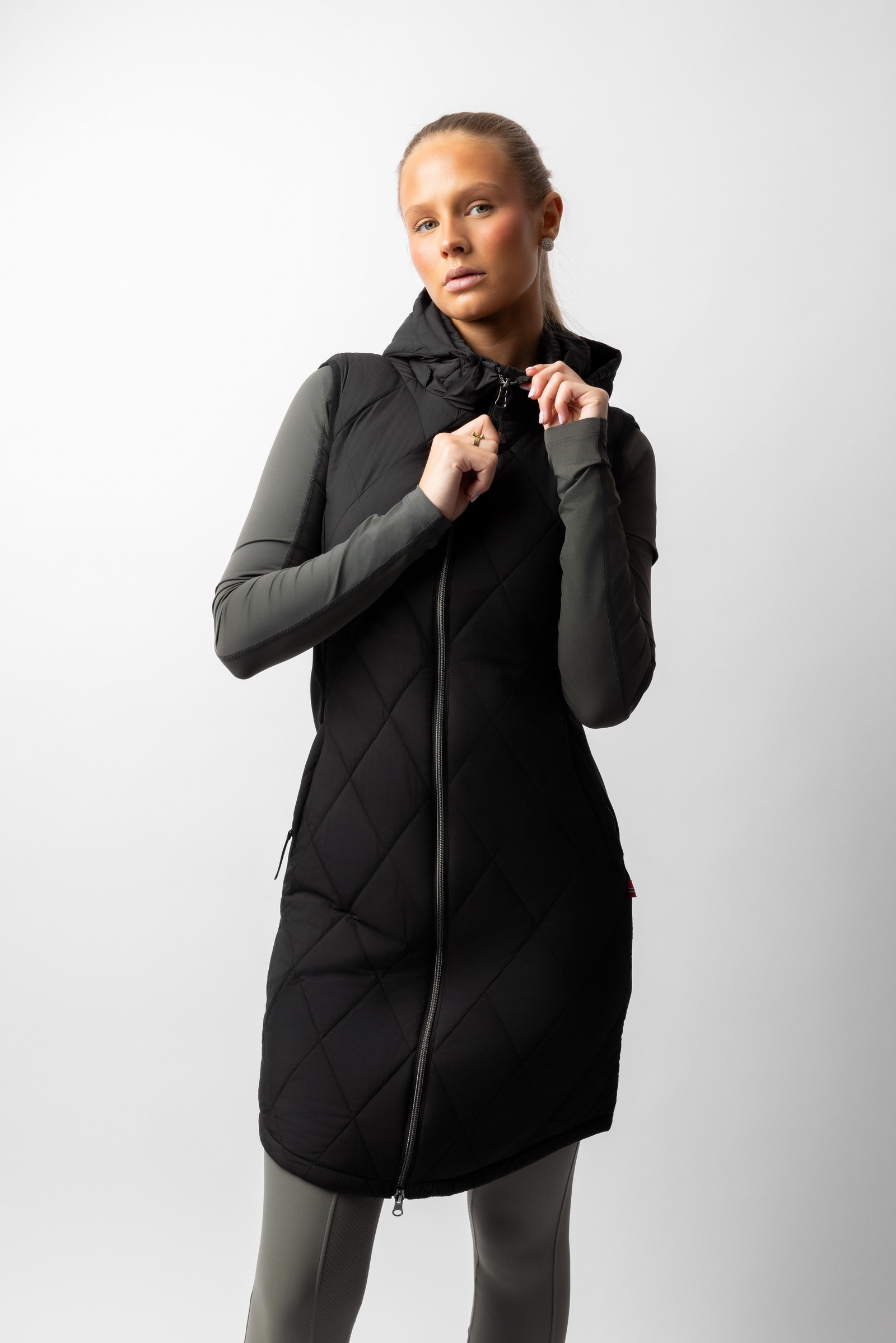 B Vertigo Agnetha dames lange gewatteerde bodywarmer  