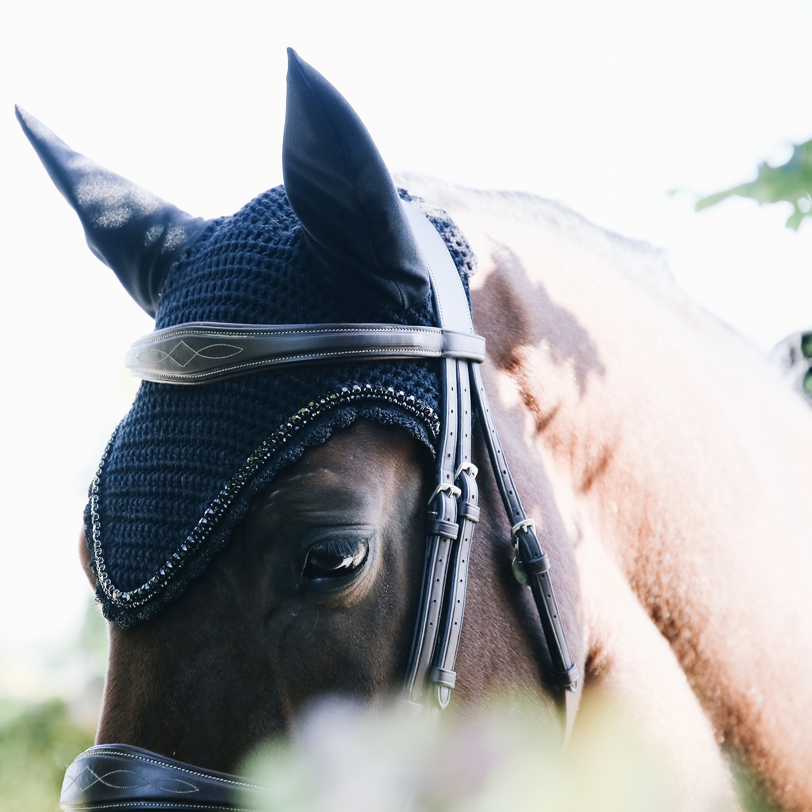 Kentucky Horsewear Oornetje Lang stone & pearl