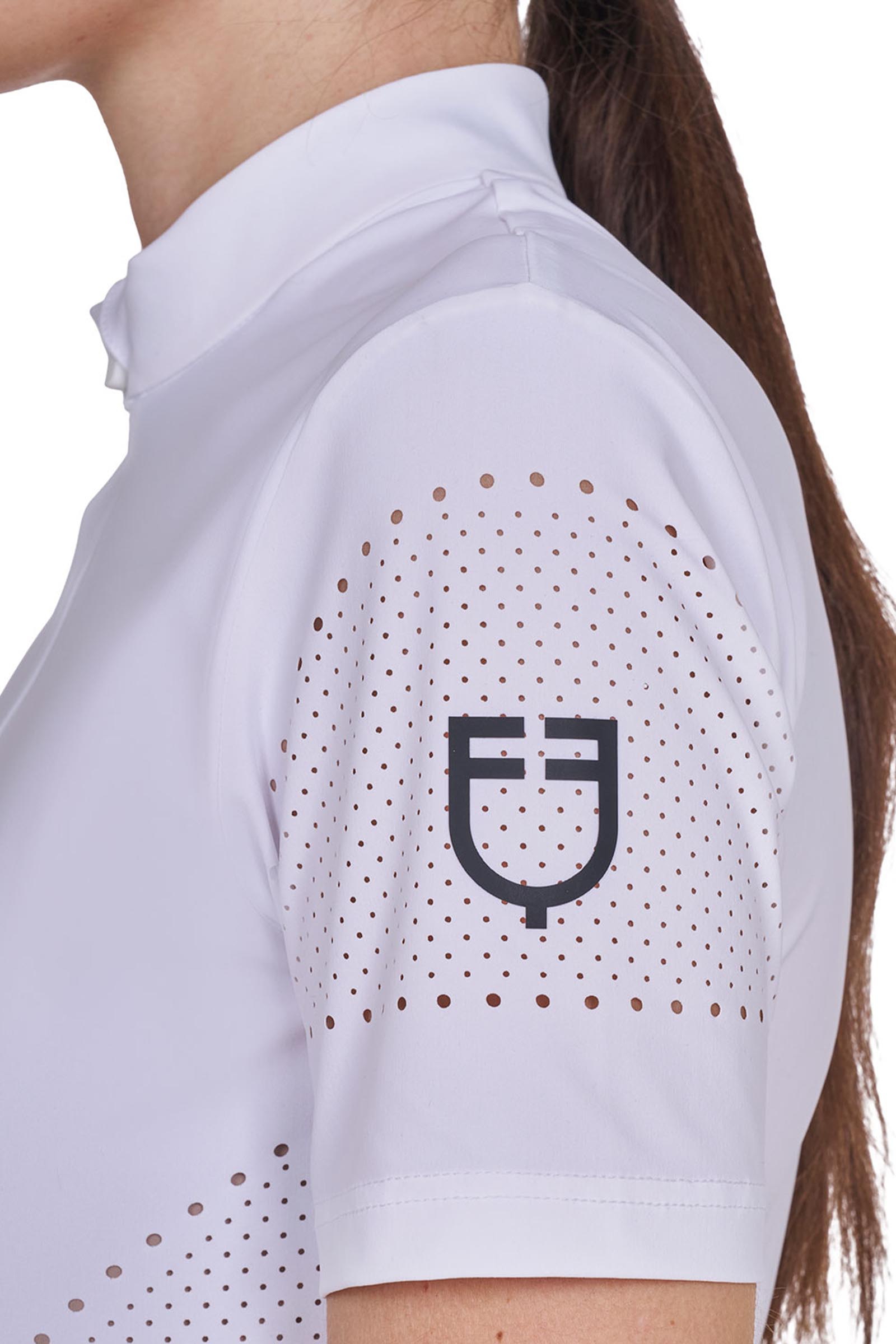 Equestro SS2026 Dames Geperforeerde trainings polo korte mouw rits  