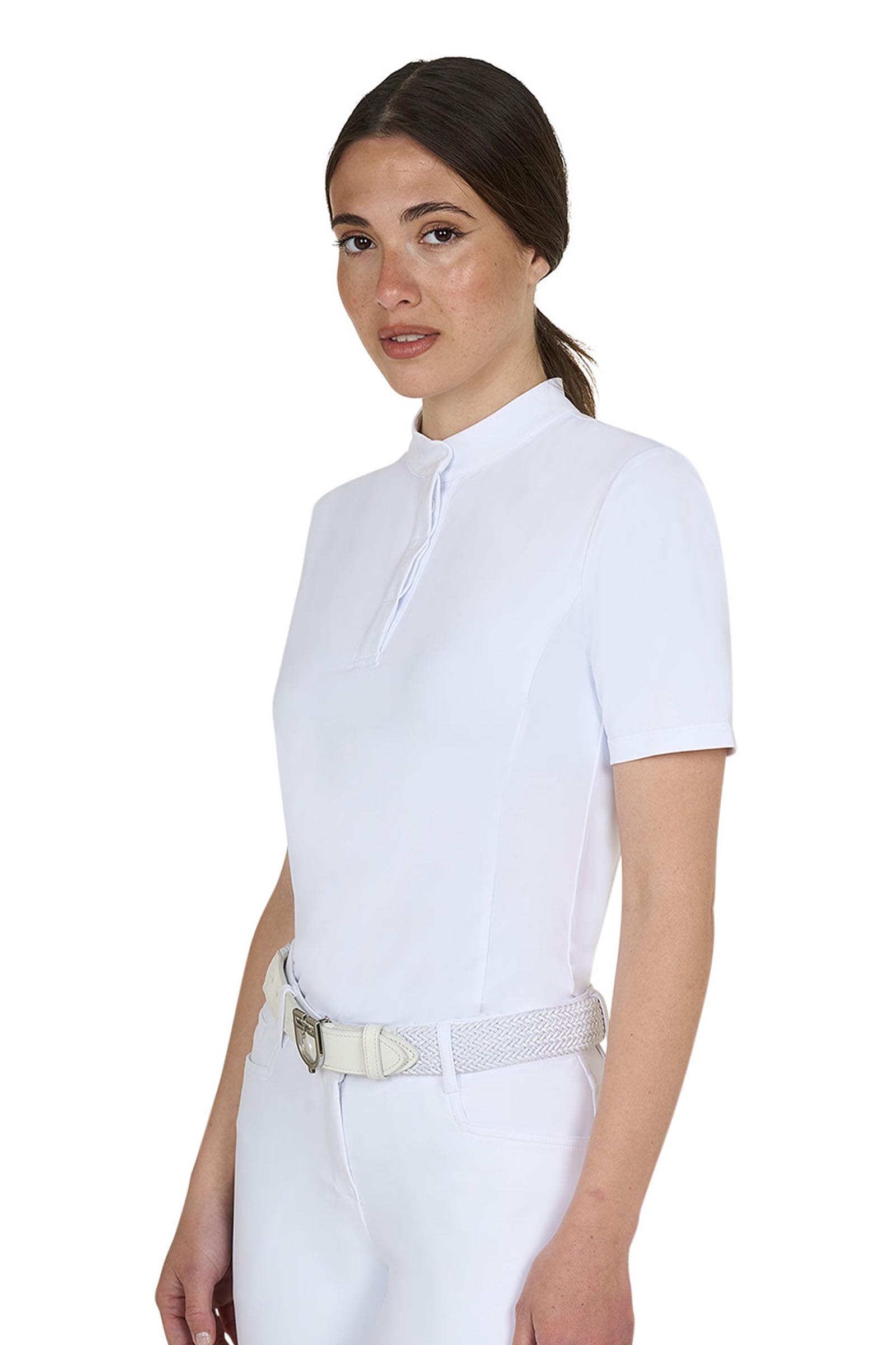 Equestro SS2026 Dames Basic wedstrijd polo korte mouw knopen  