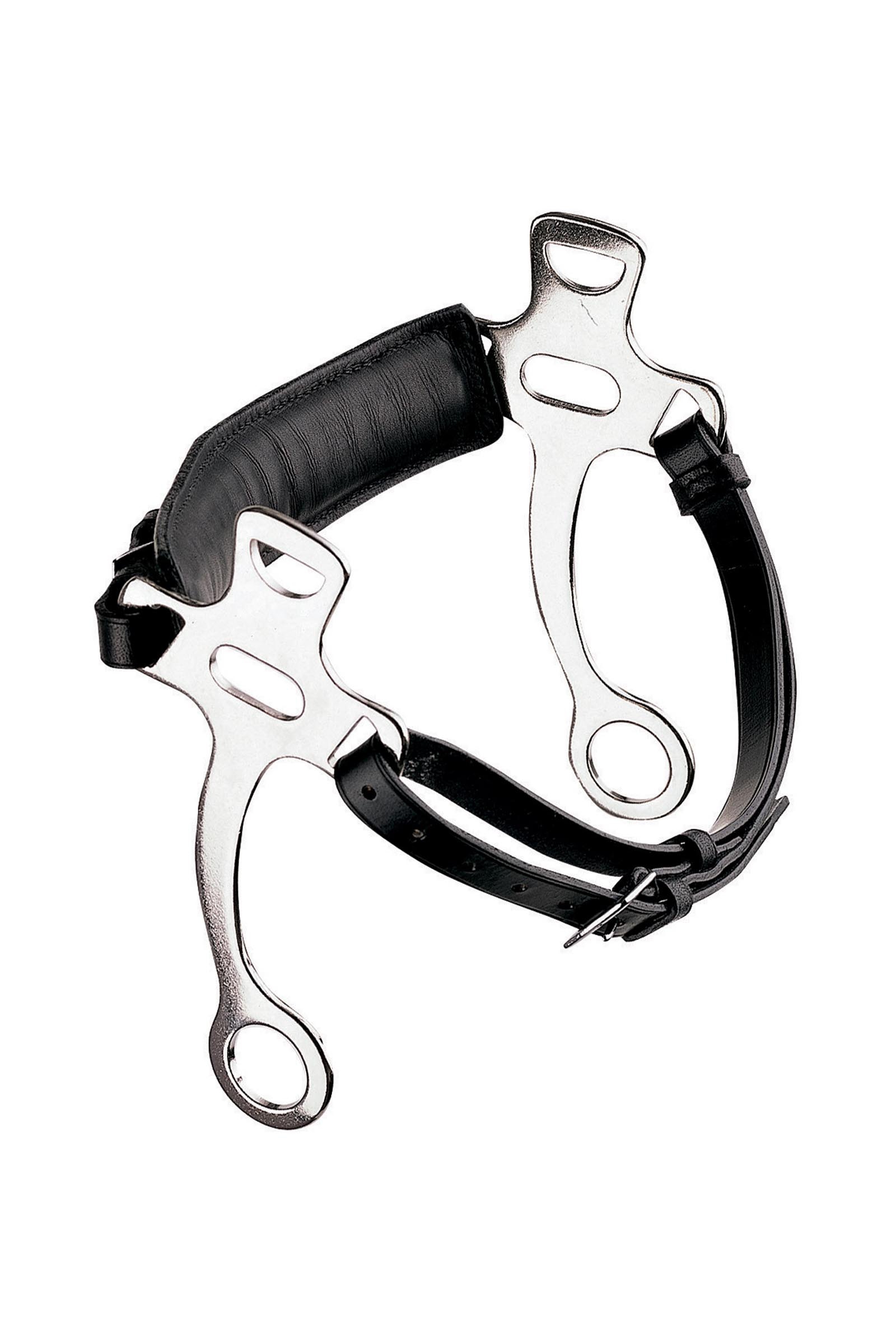 Sprenger hackamore met leren kinriem, roestvrij staal scharen 21 cm  