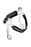 Sprenger hackamore met leren kinriem, roestvrij staal scharen 21 cm  