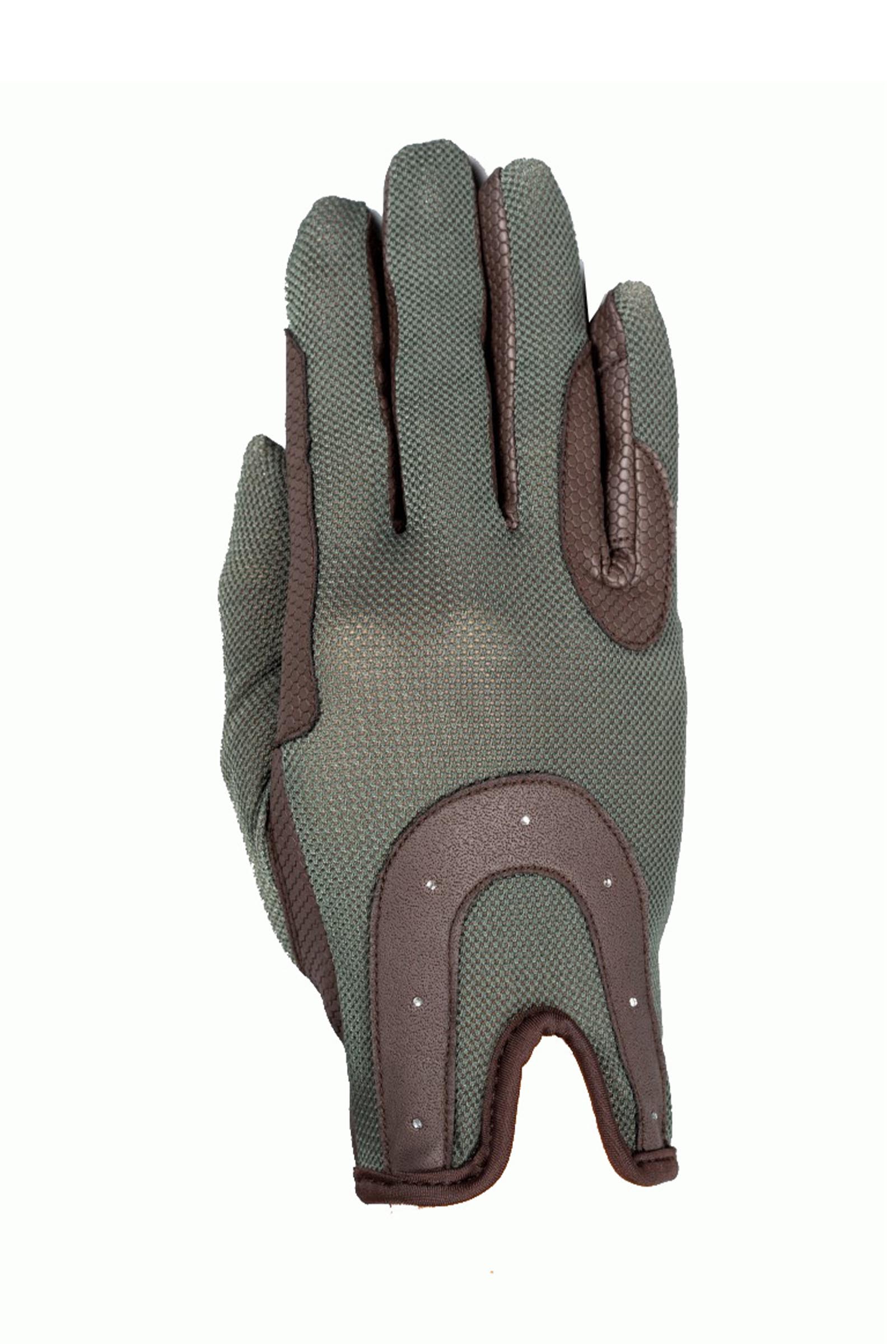 Brown/Pistachio RSL GOOD LUCK rijhandschoenen met mesh bovenzijde