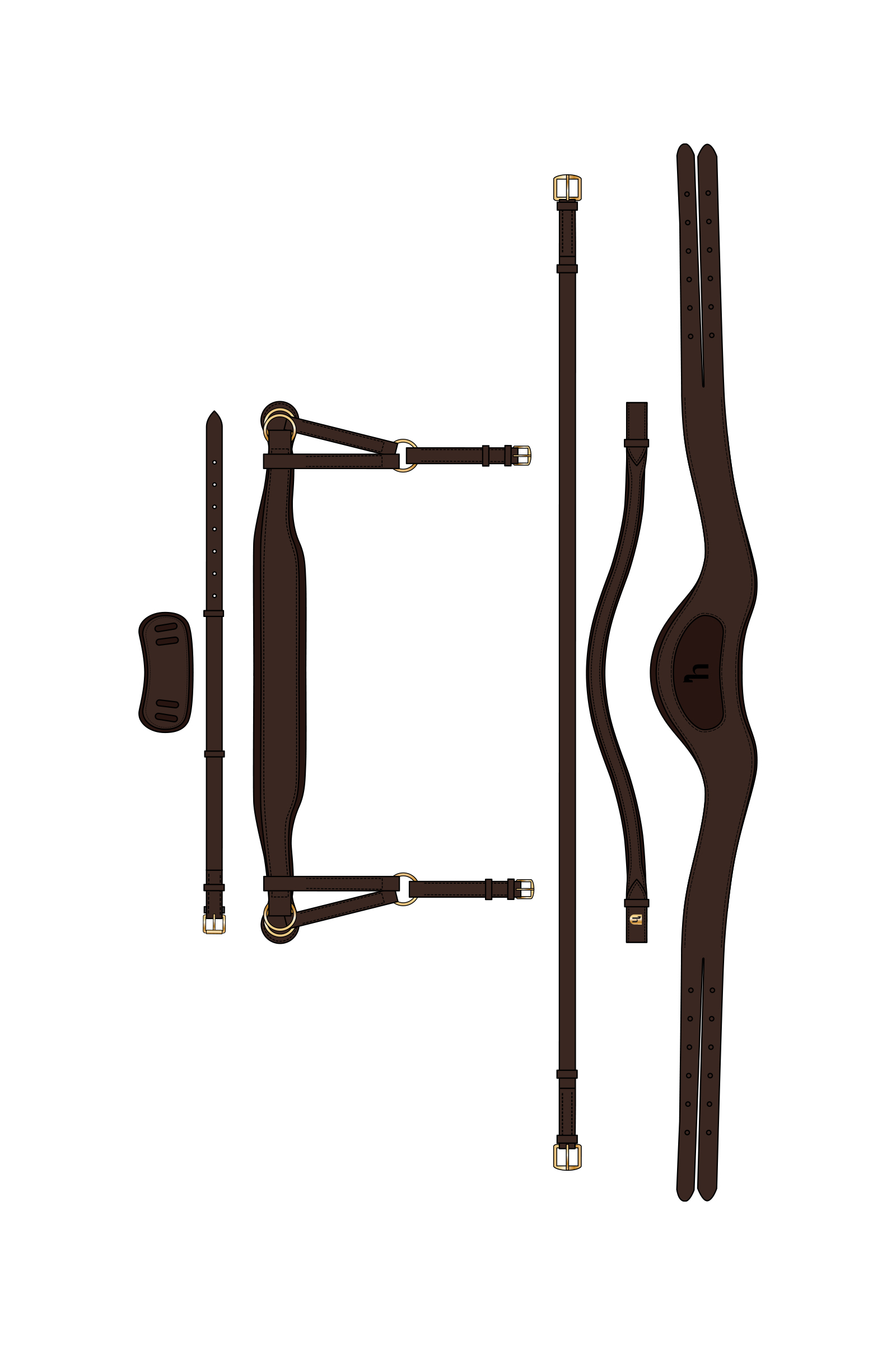 Brown Horze Lyon sidepull hoofdstel zonder bit