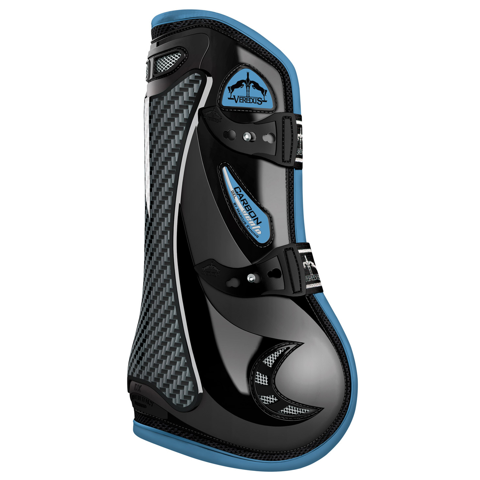 Black/Light Blue Veredus Carbon Gel Vento Gekleurd Voor, Peesbeschermer