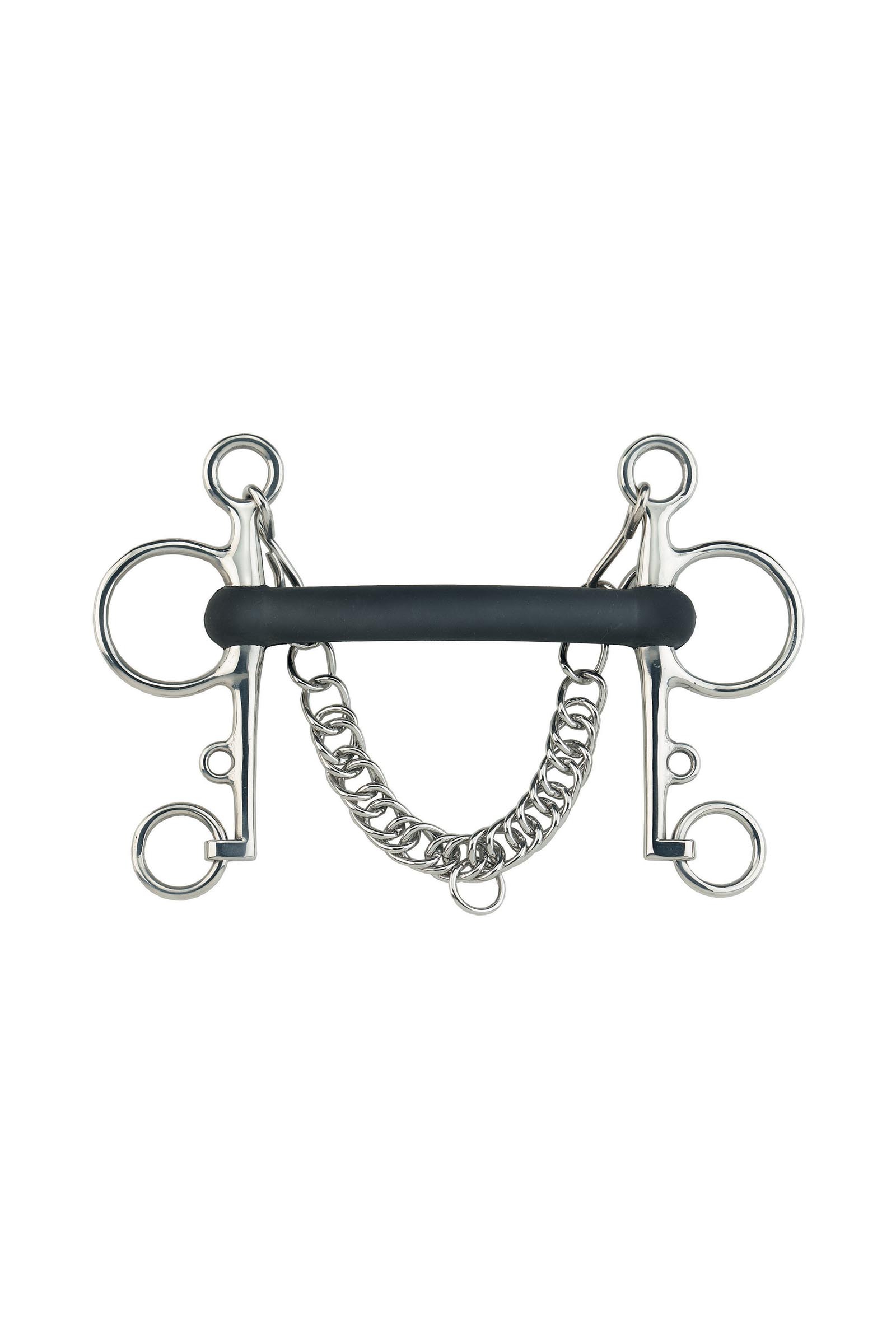 Sprenger pelham, harde rubber stang, 18 mm, roestvrij staal