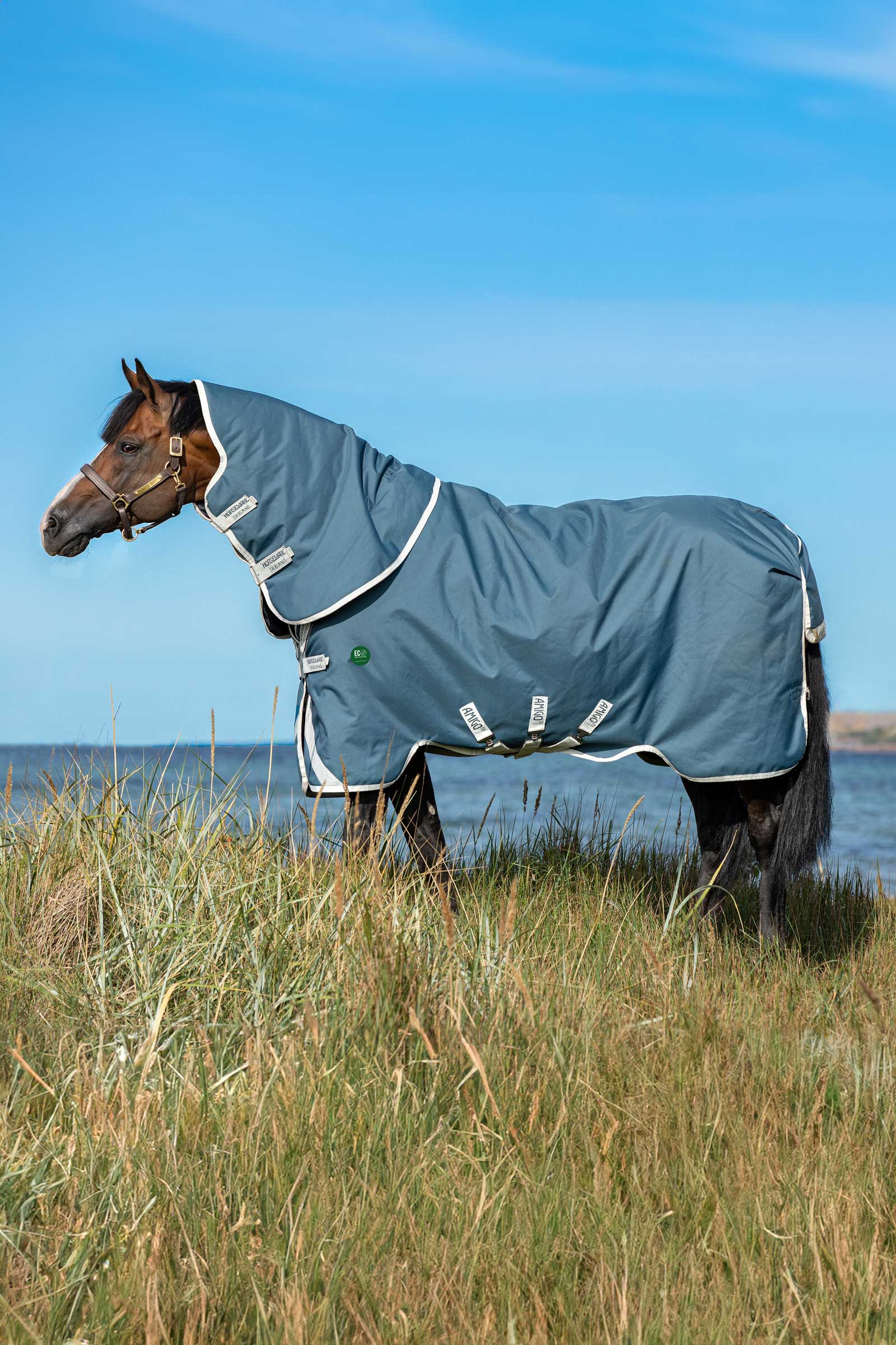 Horseware Amigo AmEco 12 Plus outdoordeken met afneembaar halsdeel, 100g