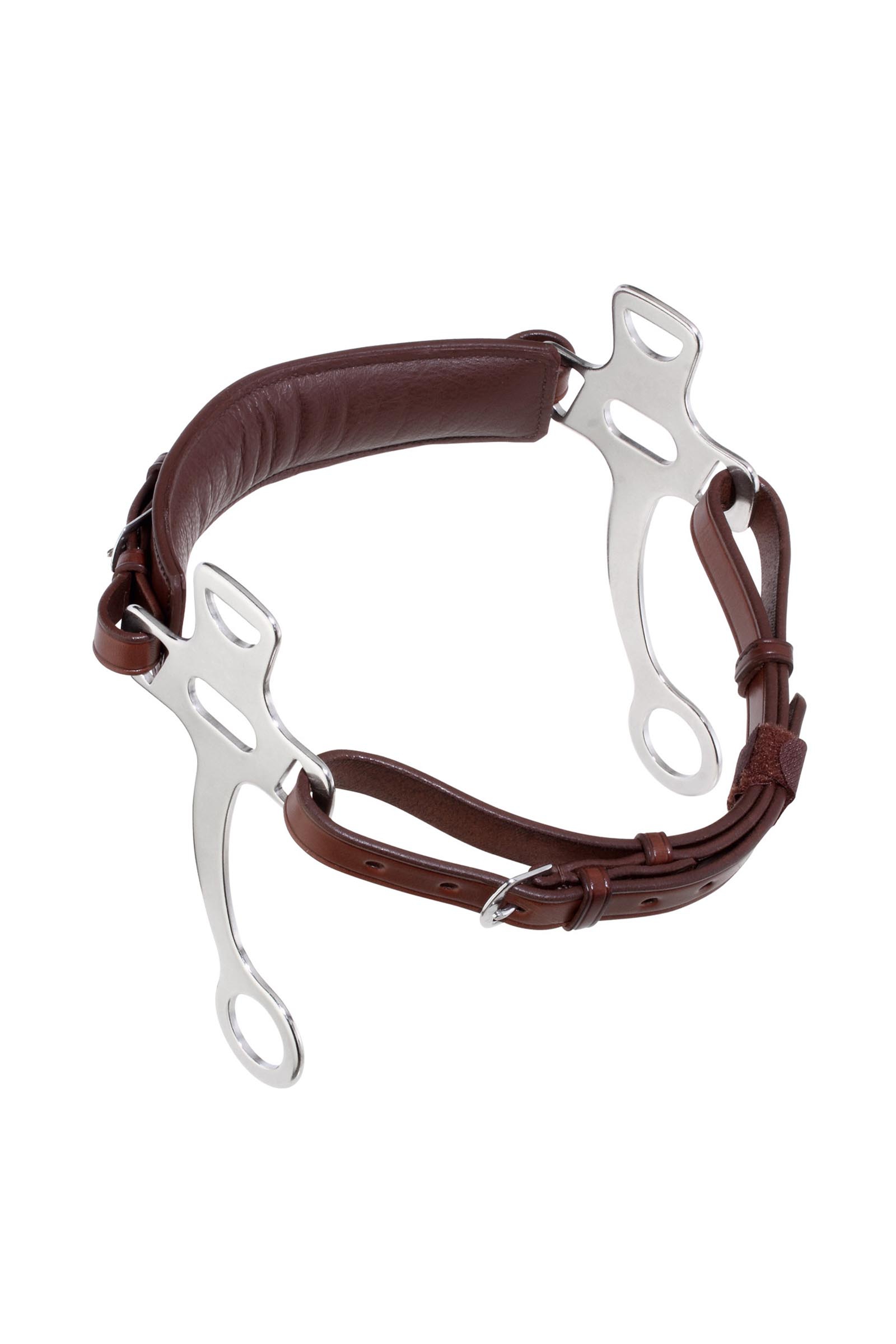 Brown Sprenger hackamore met leren kinriem, roestvrij staal scharen 21 cm  