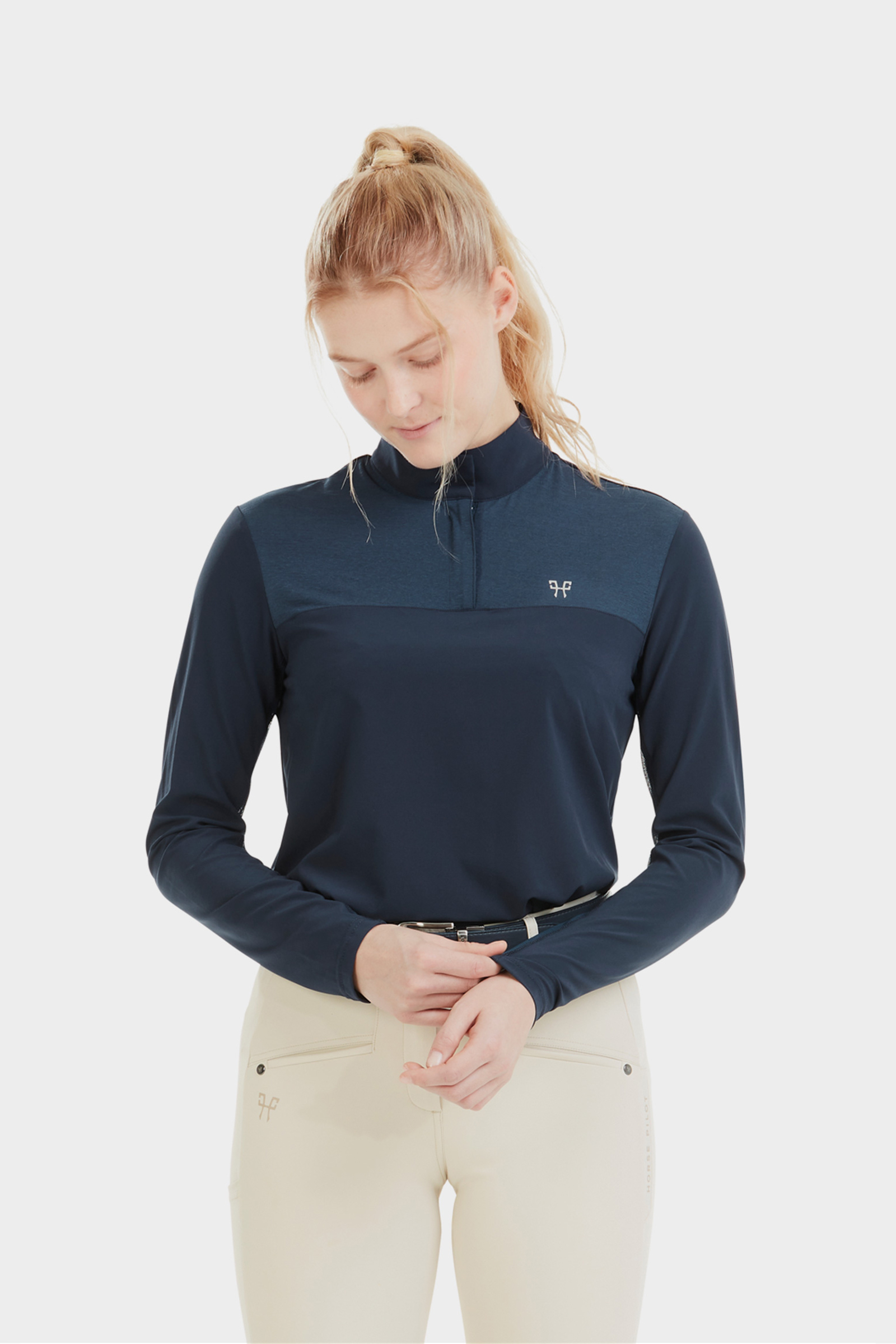 Navy Horse Pilot Sunrise Dameshirt