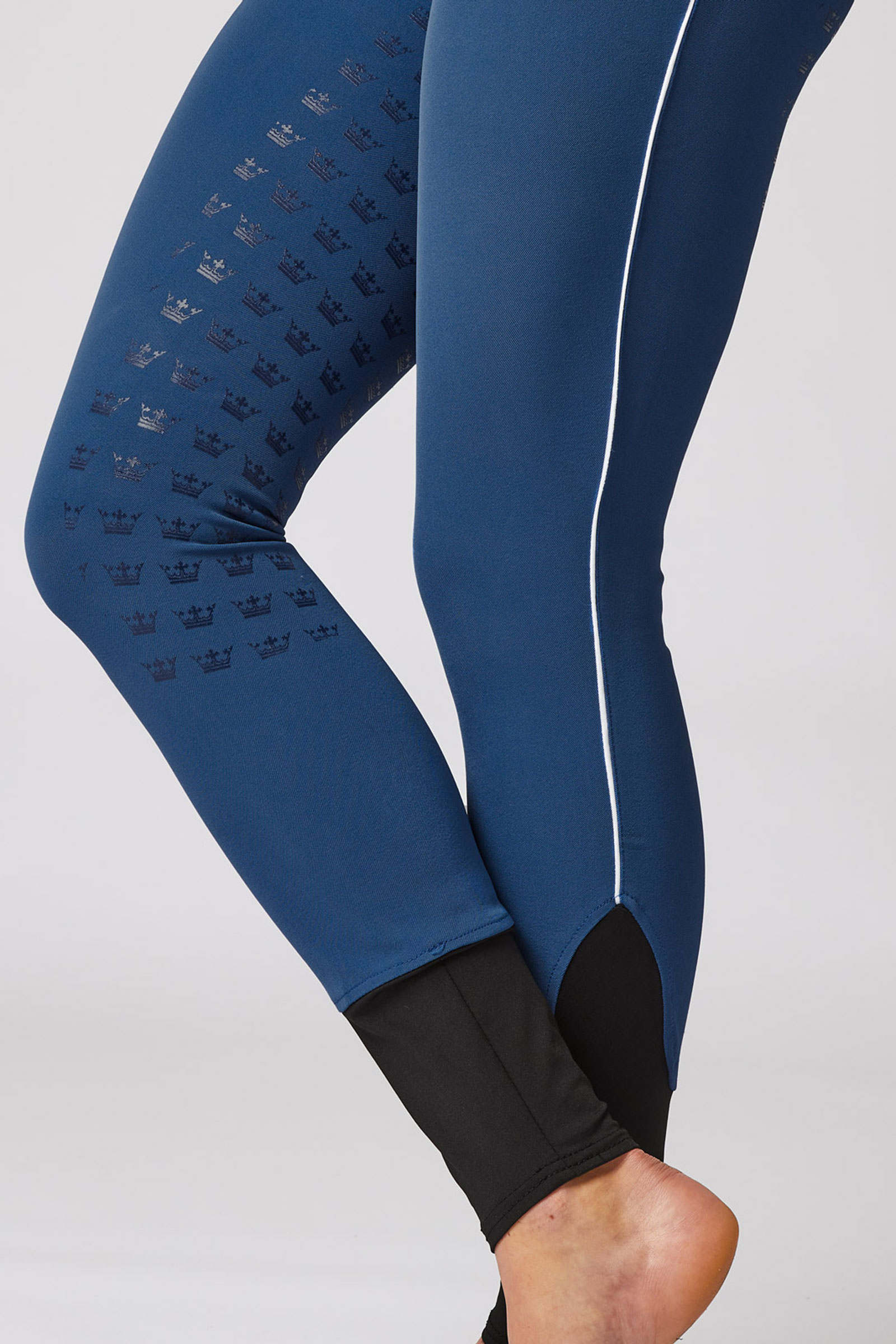 High Waist Full Seat Rijbroek met contrasterende bies, dames