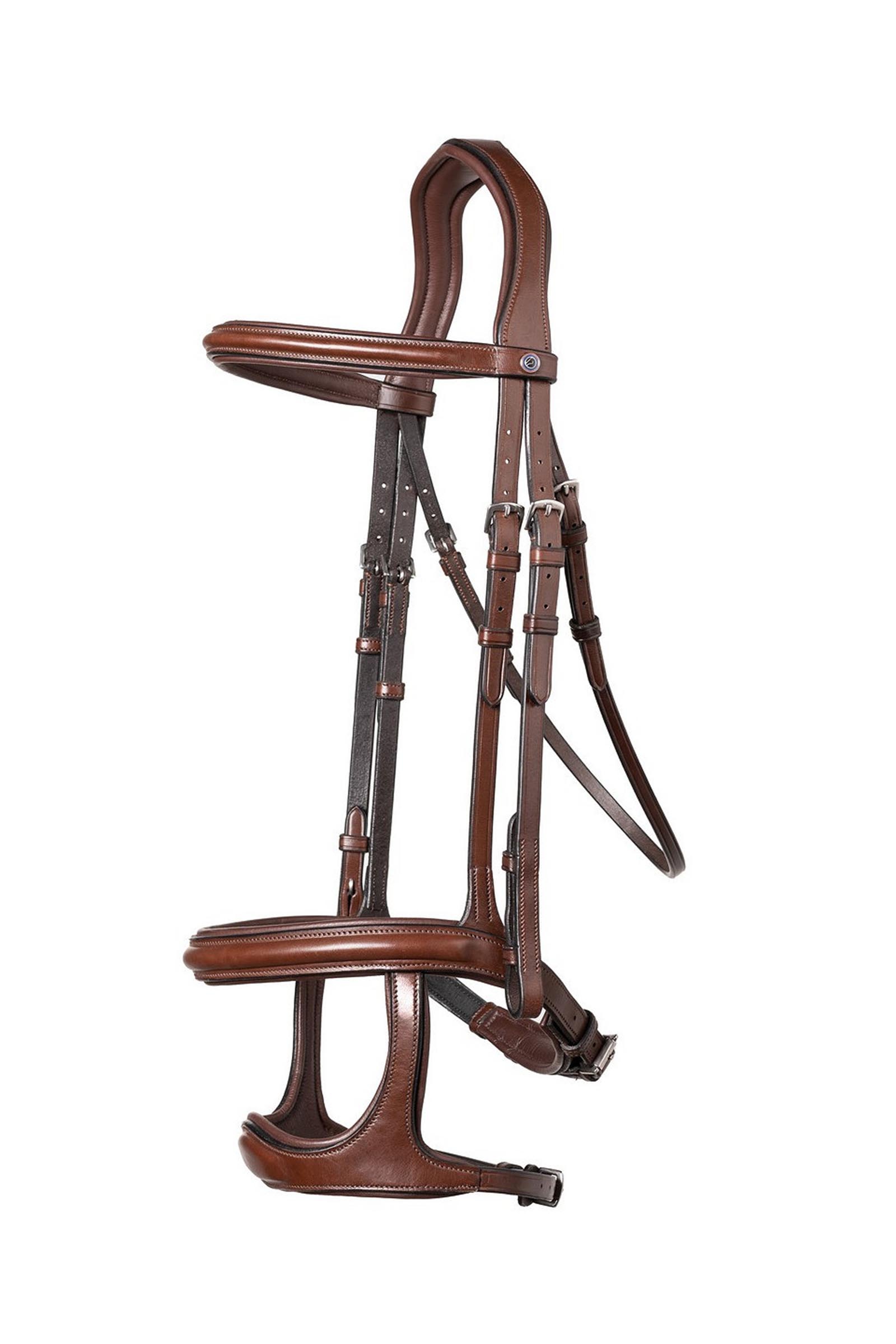 Brown/Silver Trust Equestrian Paris Double Noseband Bridle