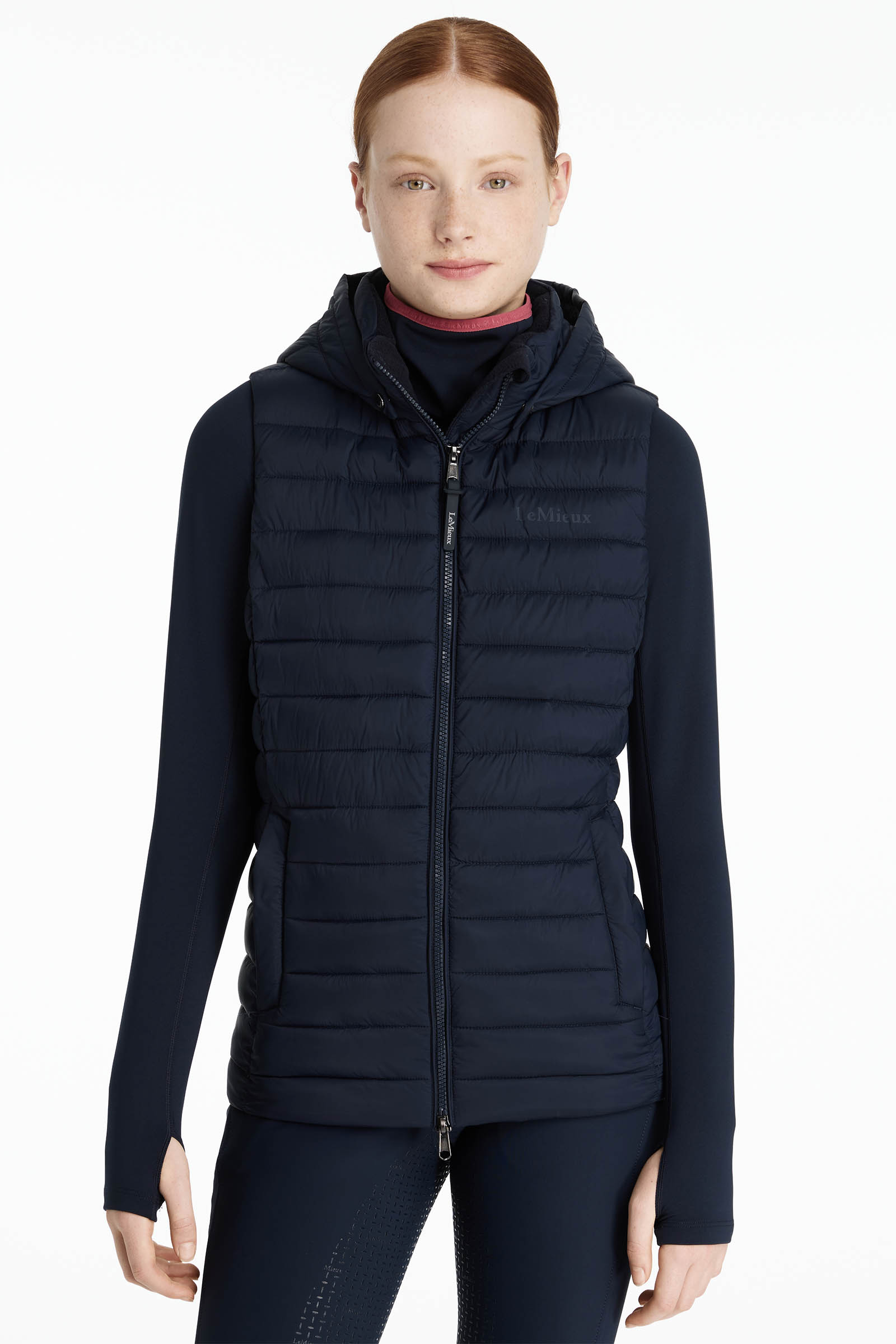 Navy LeMieux Young Rider Ruby gewatteerd kinderbodywarmer