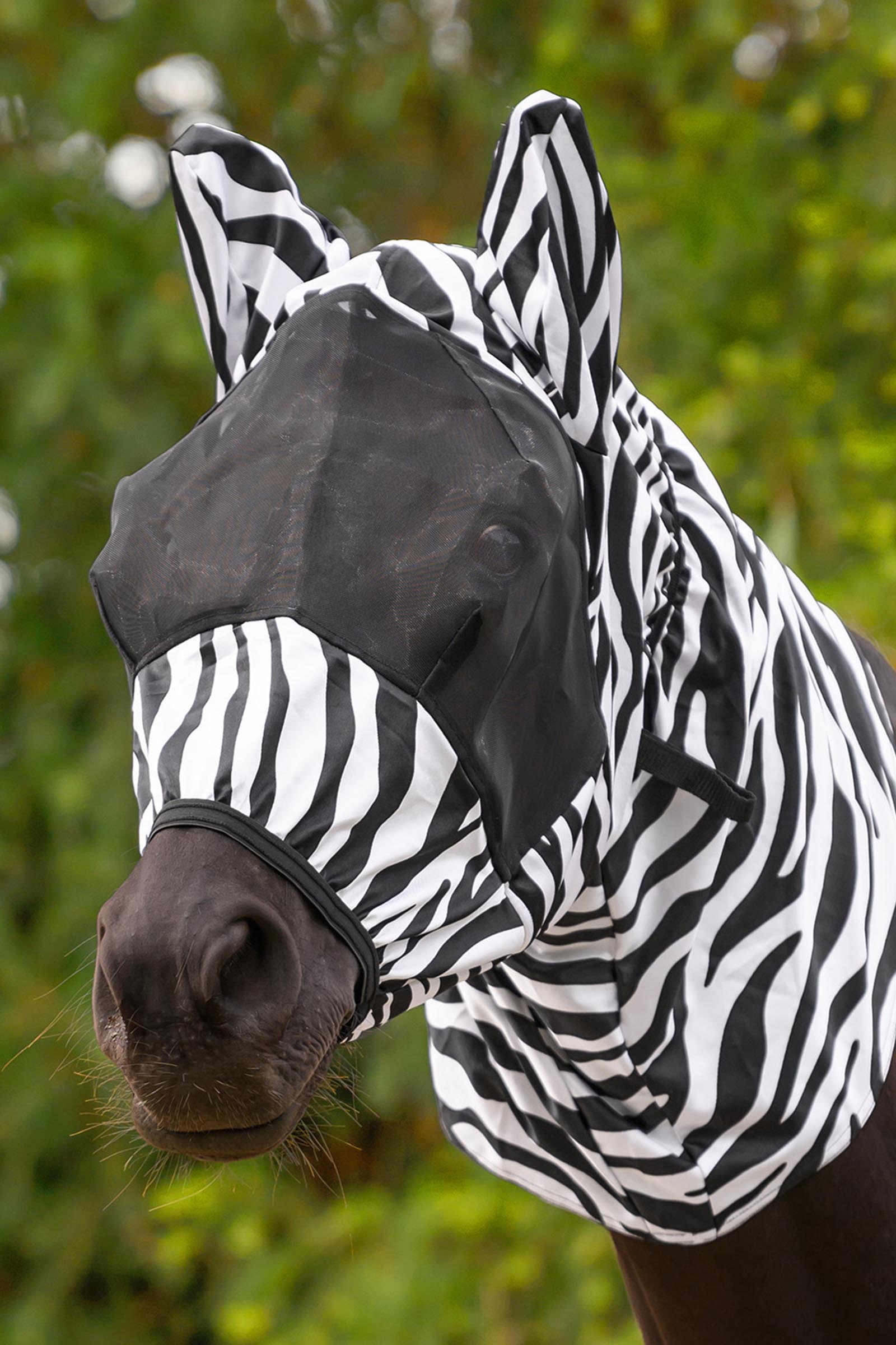 Waldhausen zebra eczeem vliegenmasker met UV-bescherming