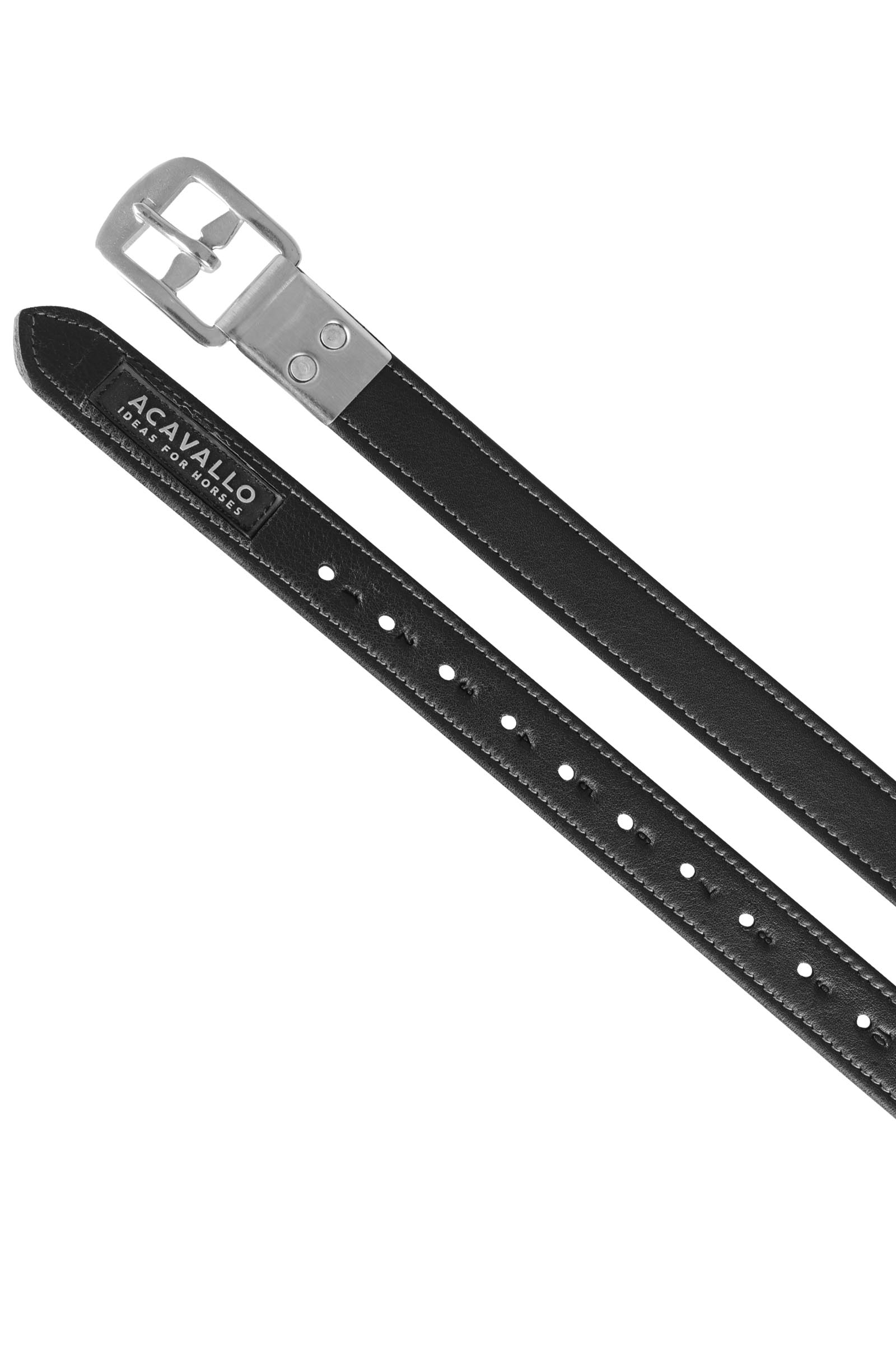 Acavallo Kalfsleren Stijgbeugelriemen met Omsloten Gesp