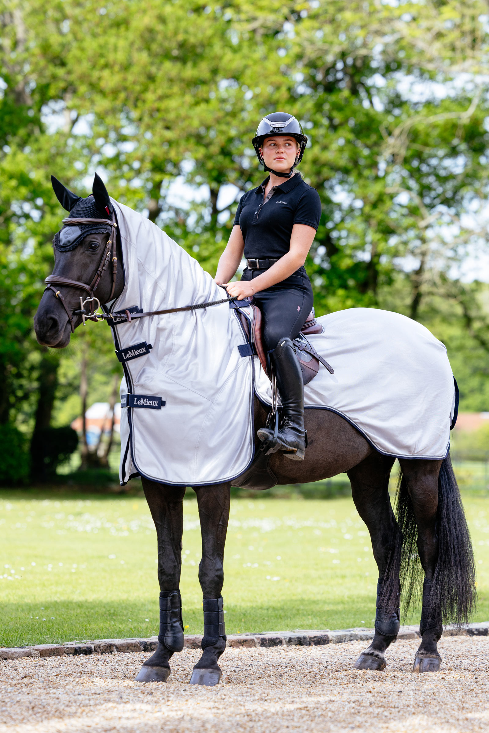 LeMieux Ride On vliegendeken voor training met afneembaar hals- en schouderdeel