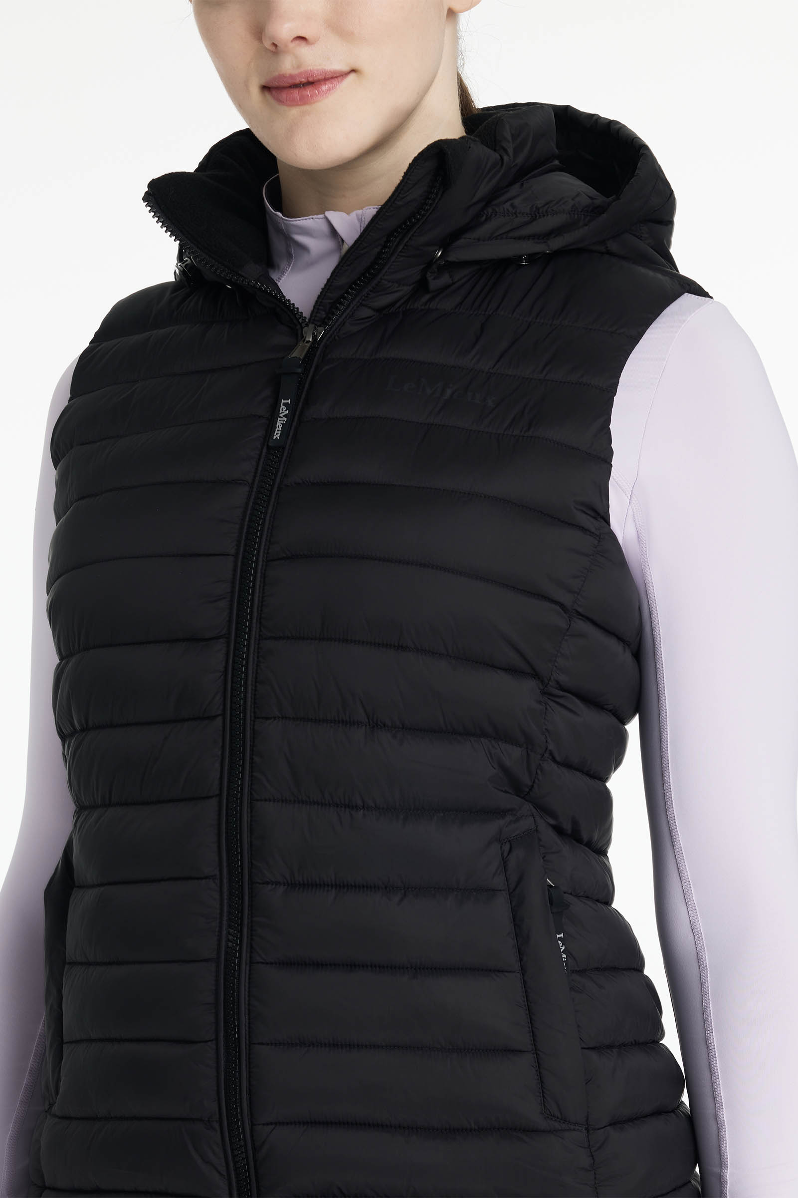 LeMieux Rose dames gewatteerd bodywarmer met capuchon