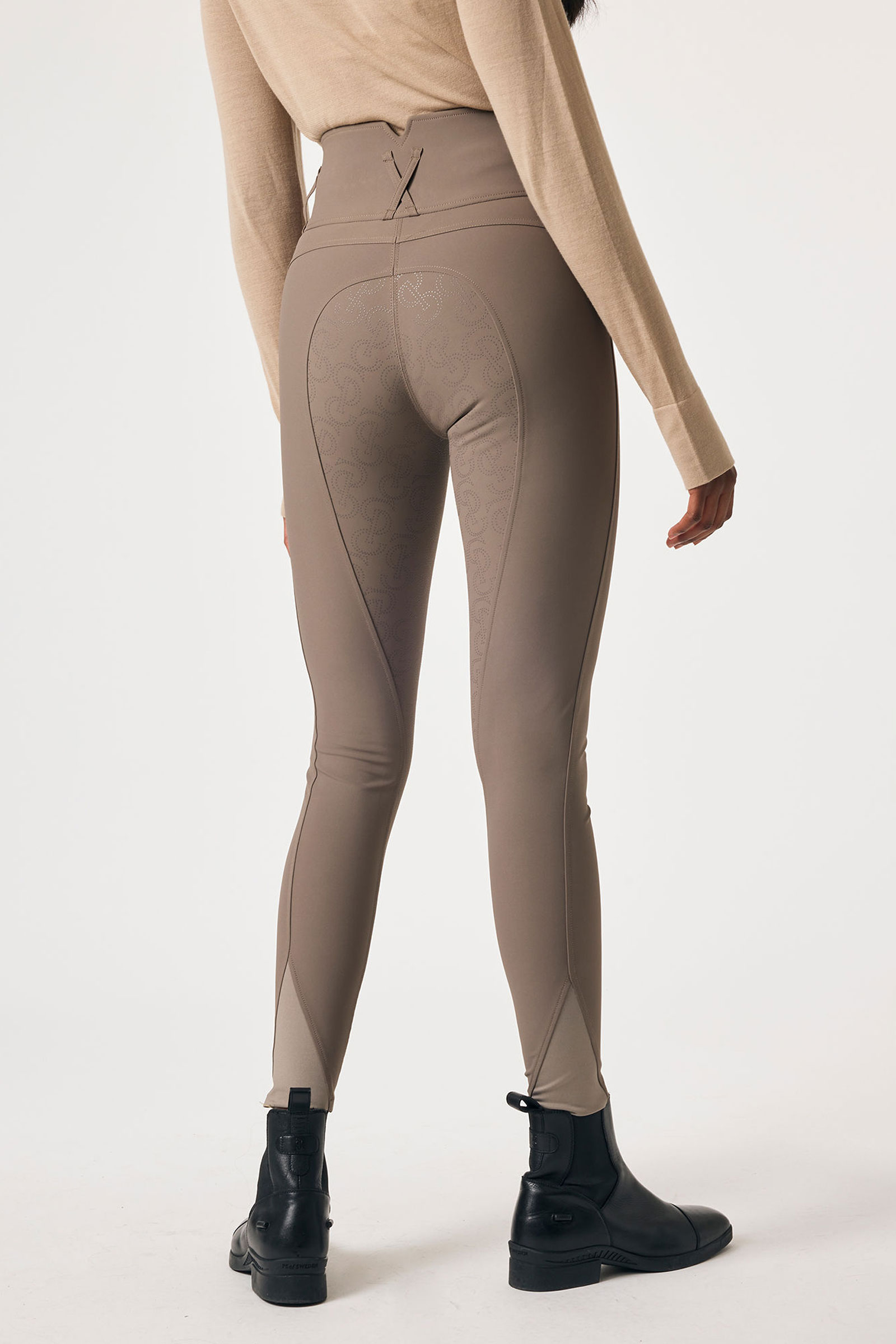 Dark Truffle PS of Sweden Charlotte Women&acute;s High Waist Full Grip Breeches