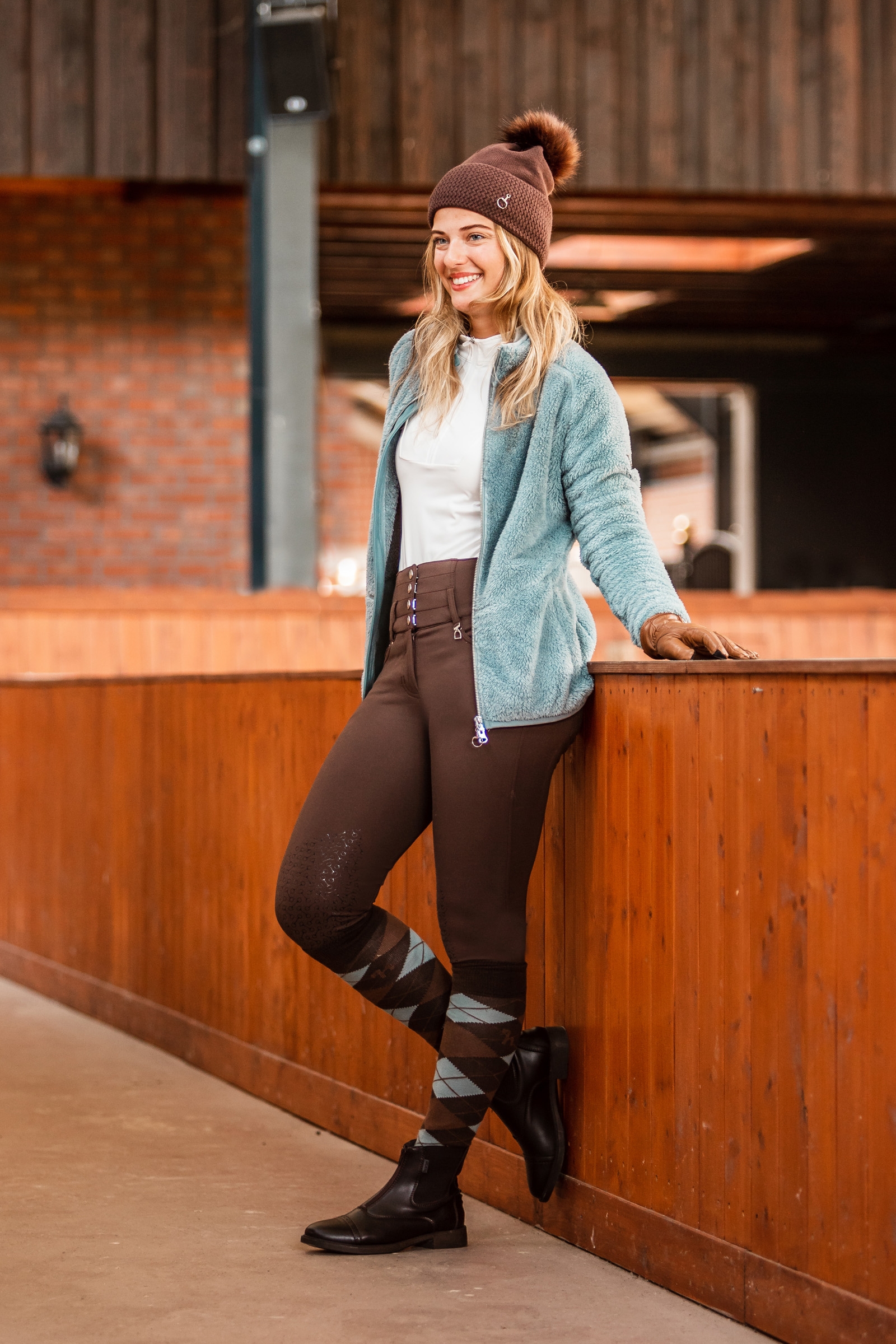 Horze Alana Geruite Winter Paardrijkousen