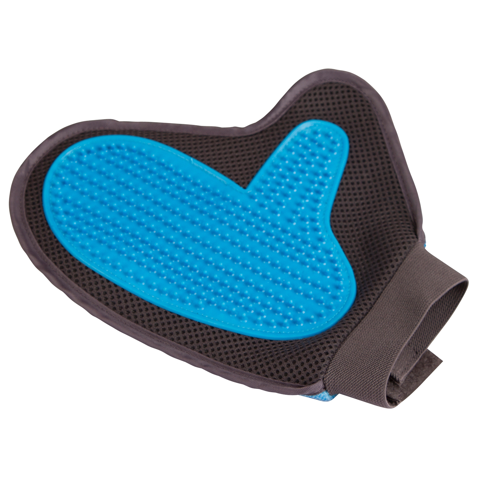 Kerbl Vachtverzorg.- en pluishand-schoen, 23cm, blauw/antraciet