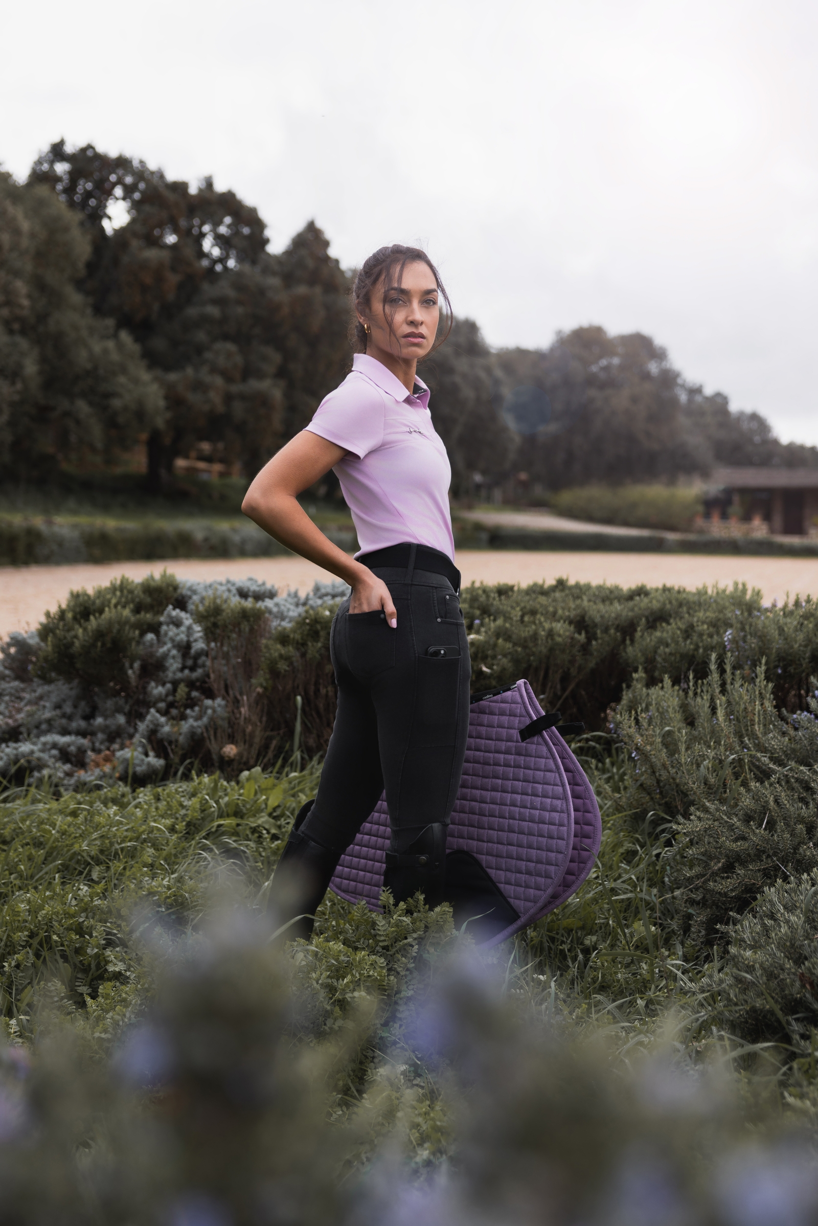 Horze Carolyn denim rijbroek voor dames met full grip