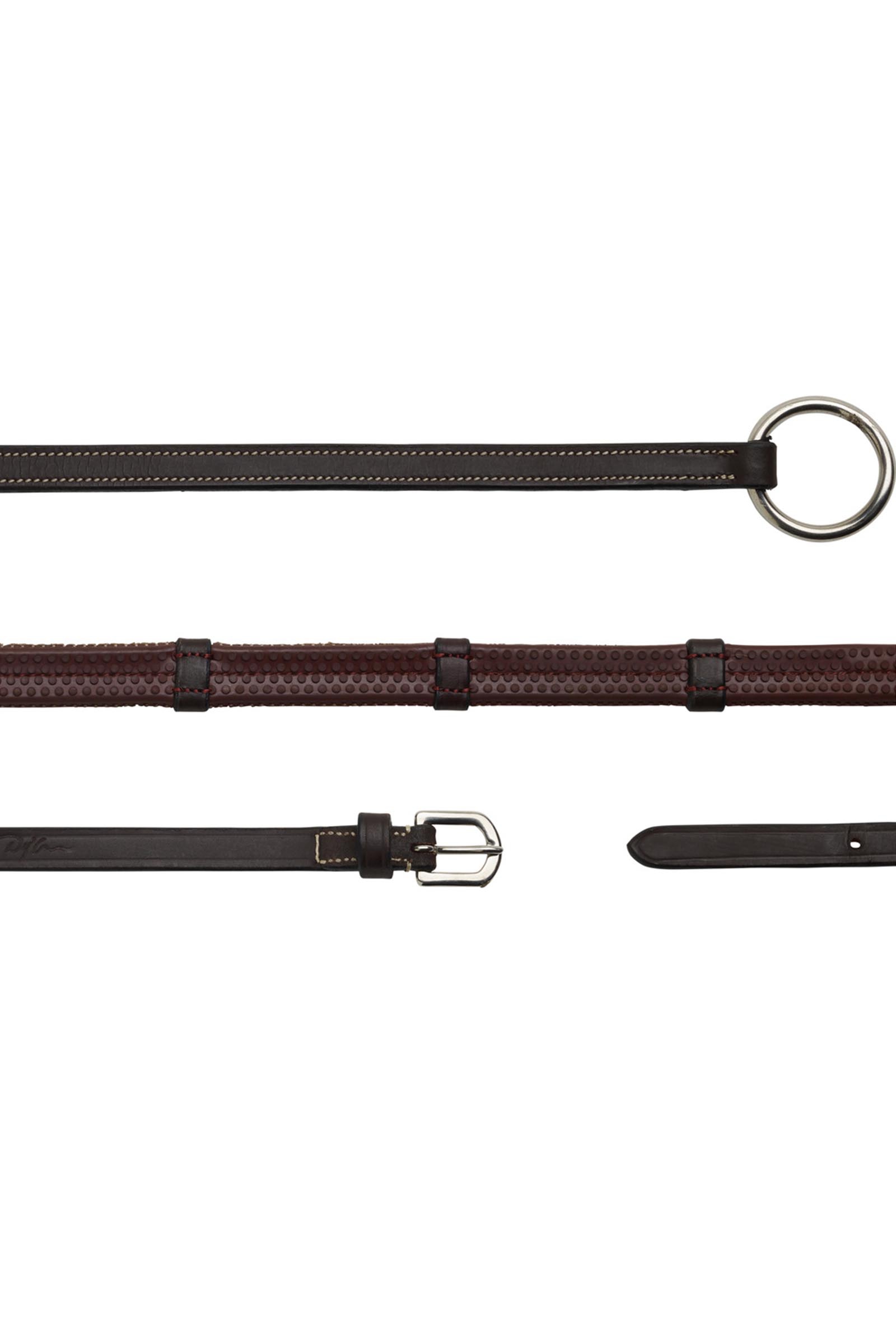 Brown Dy'on Working rubber teugels 13 mm met 7 leren stops  