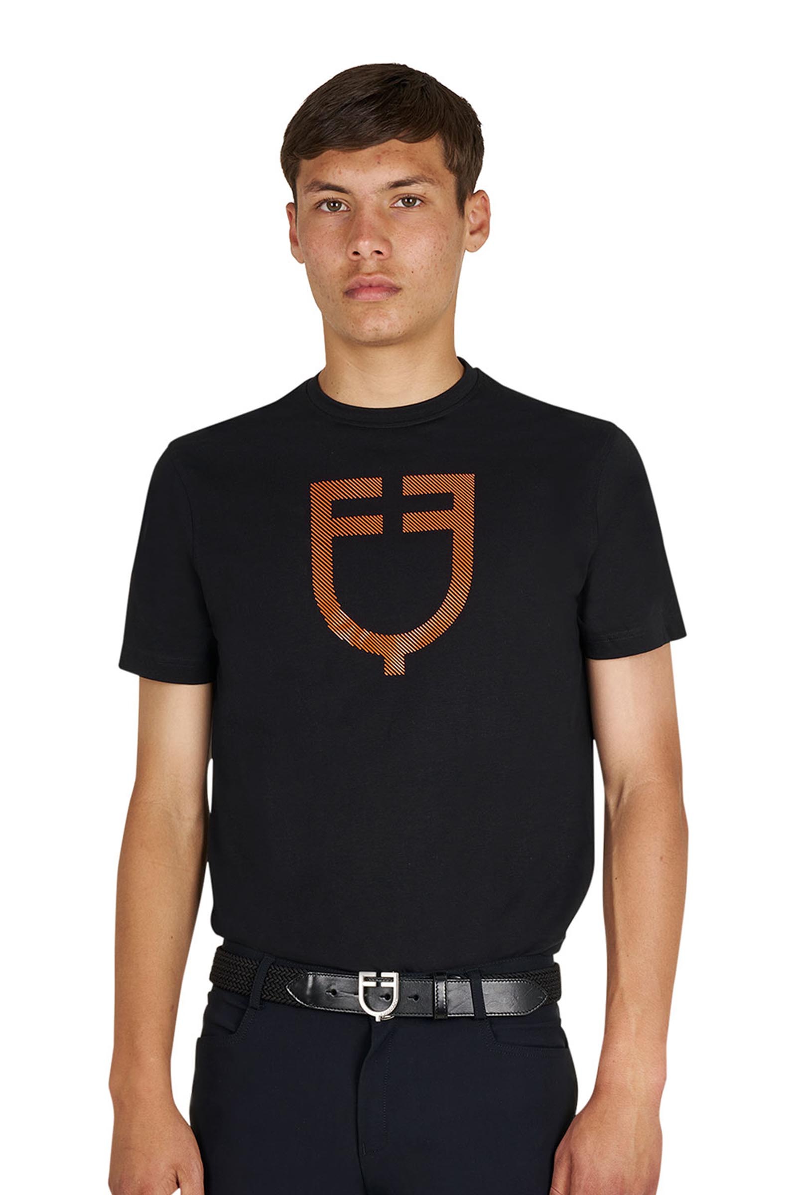 Equestro SS2026 Heren Basic T-shirt met glanzend logo  