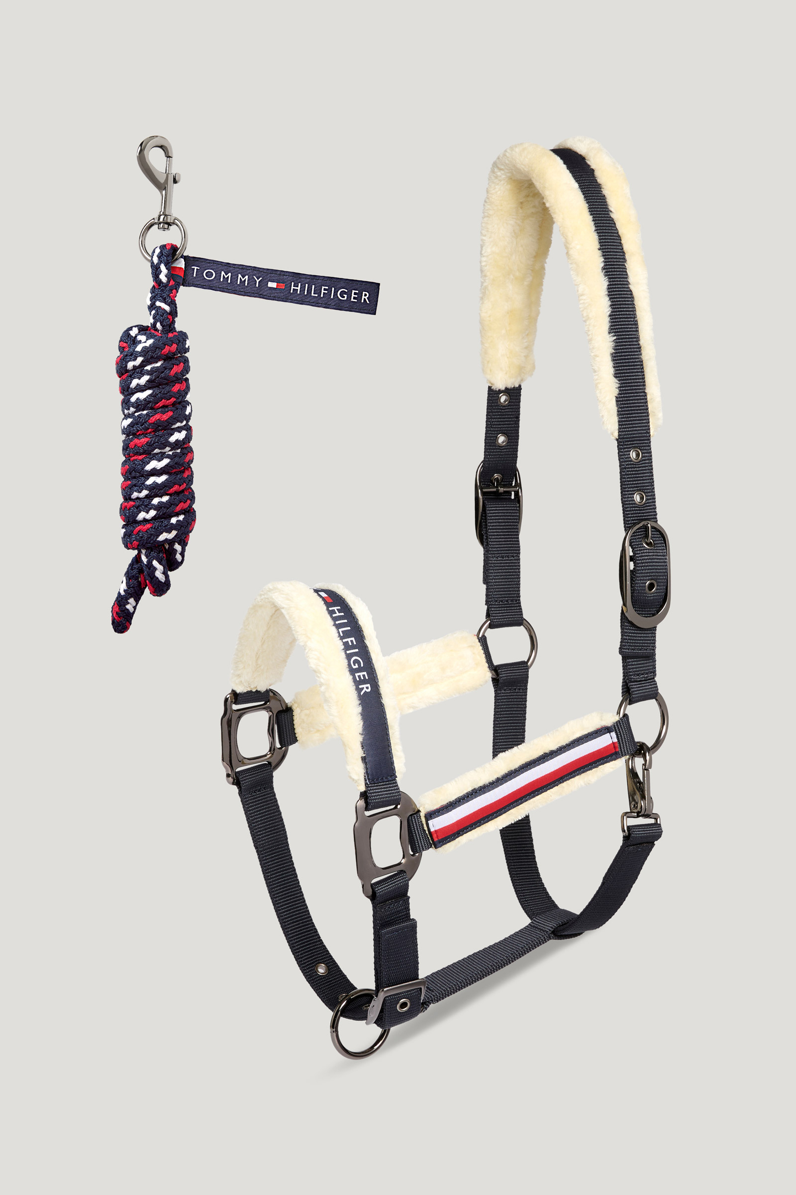 Tommy Hilfiger Equestrian Yale set met kunstbont halster en halstertouw