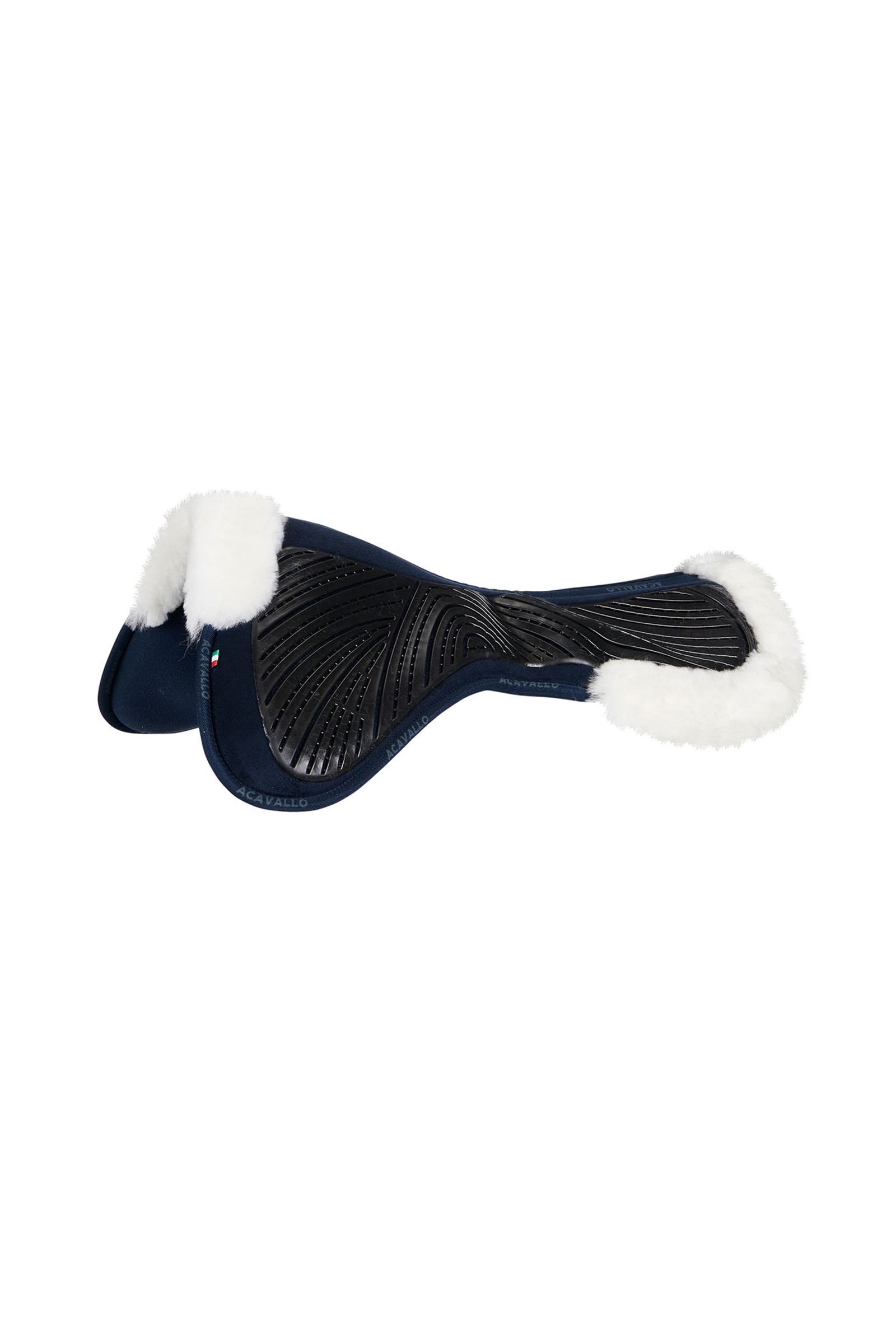 Blue/White Acavallo Close Contact Gel- & Memory Foam Half Pad met Schapenvacht