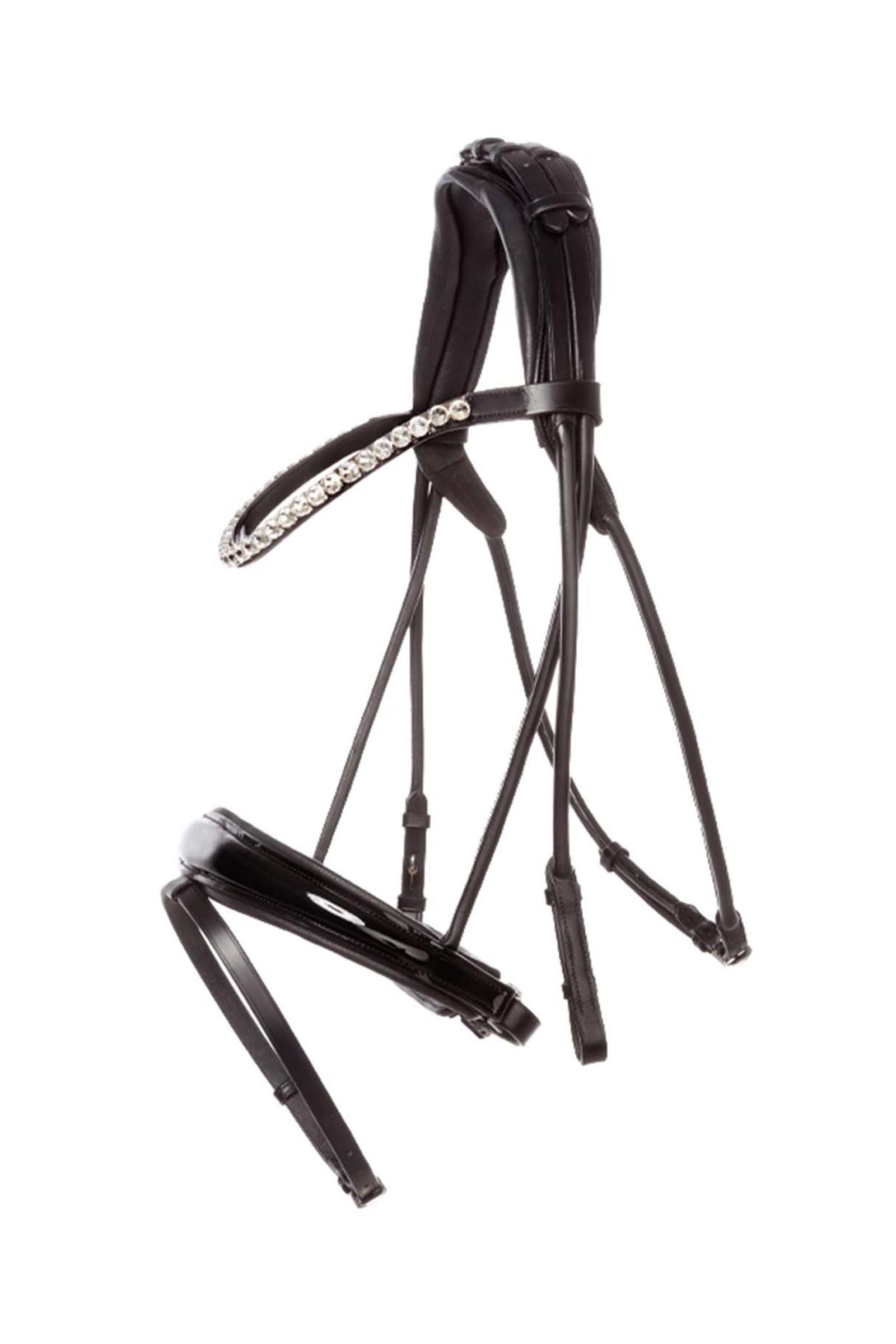 Black Kavalkade Florina lakleren hoofdstel Zweeds gecombineerd rondgenaaid