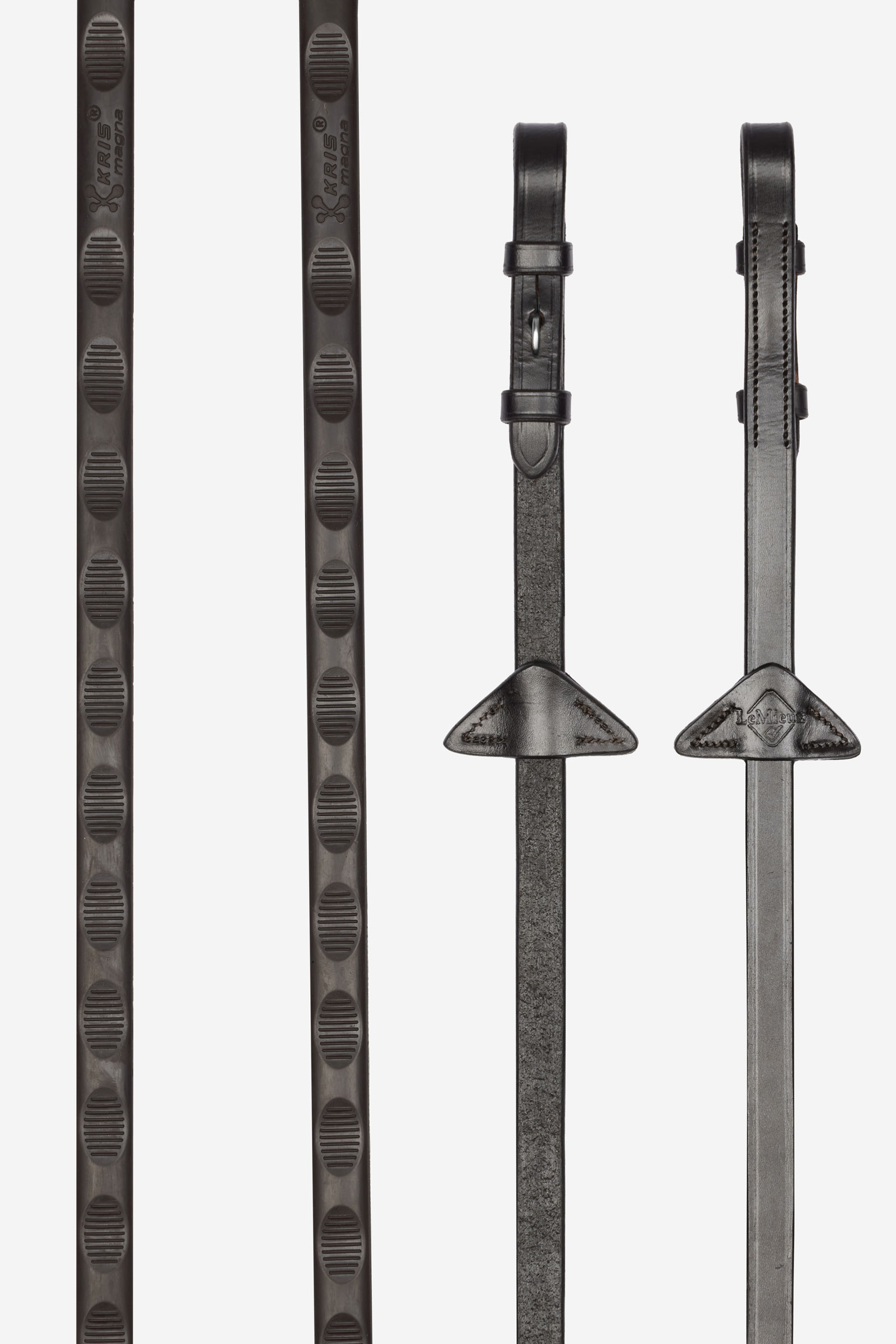 Brown/Silver LeMieux Magna Grip rubberen teugels