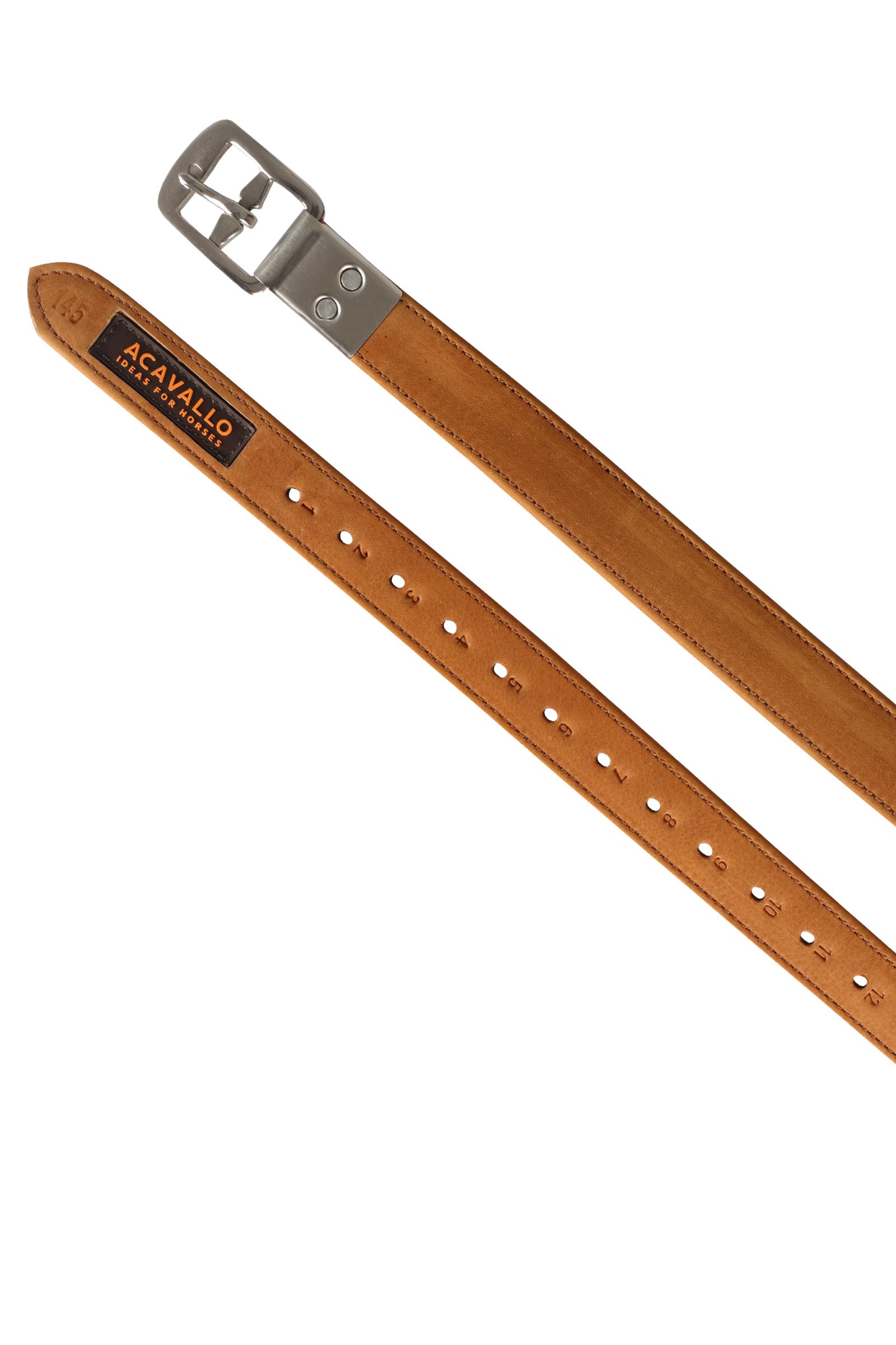 Cognac Acavallo Kalfsleren Stijgbeugelriemen met Omsloten Gesp