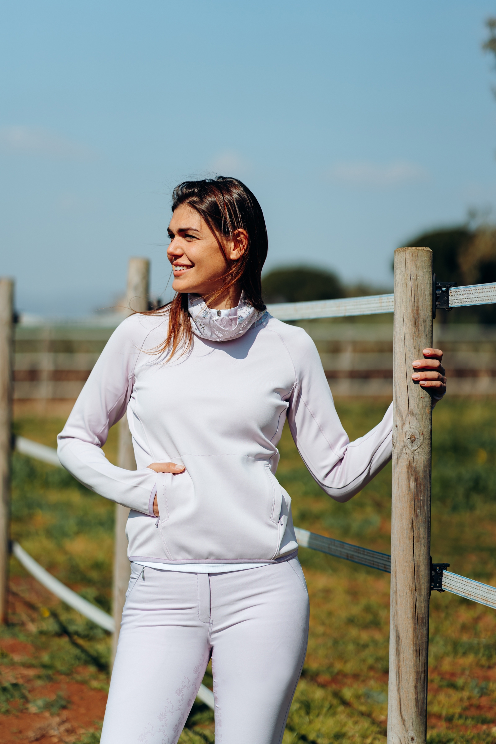 Horze Kaitlin Functioneel Sweatshirt met Bloemenkraag, dames