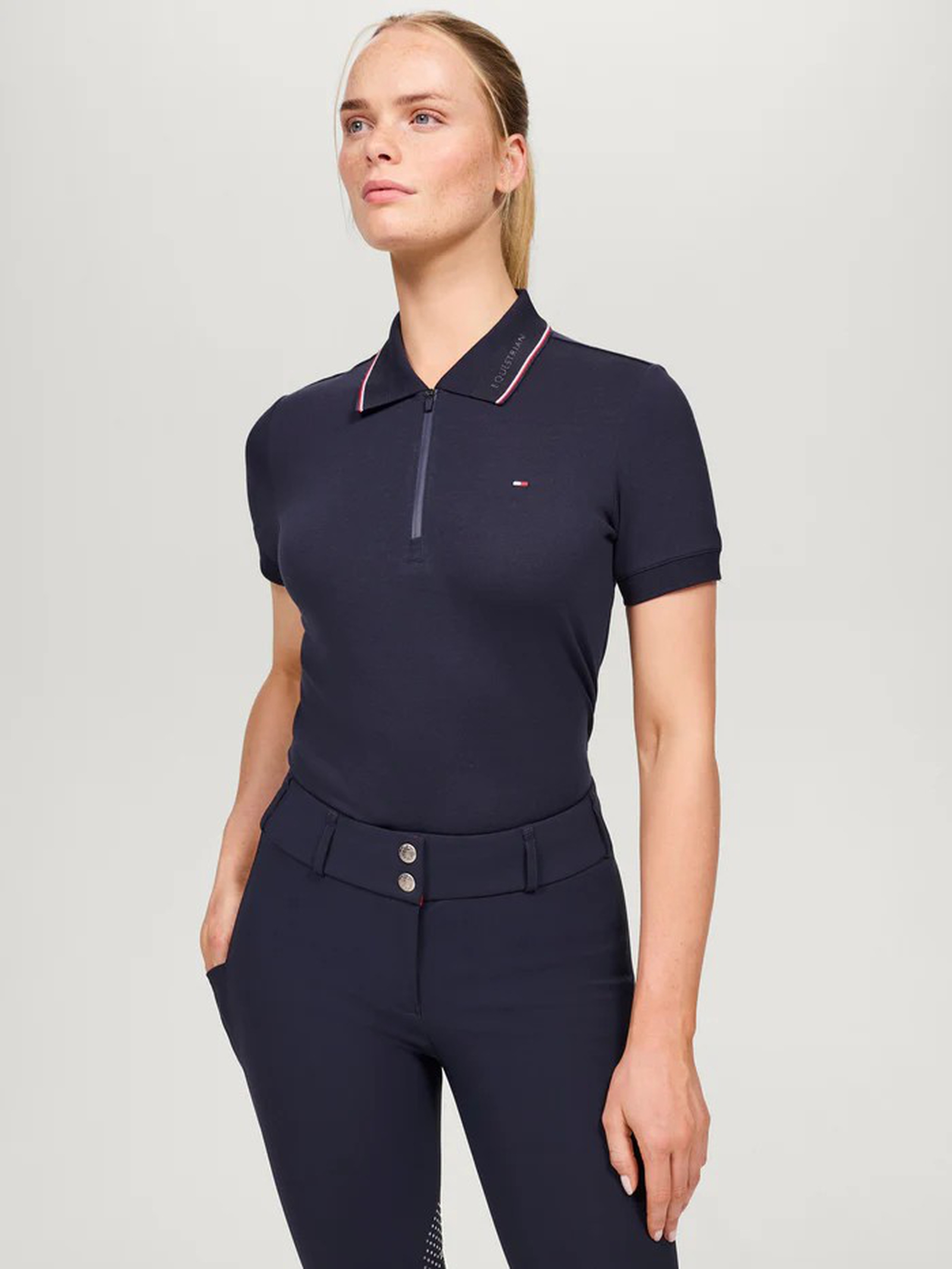 Tommy Hilfiger Equestrian Camden damespolo met rits
