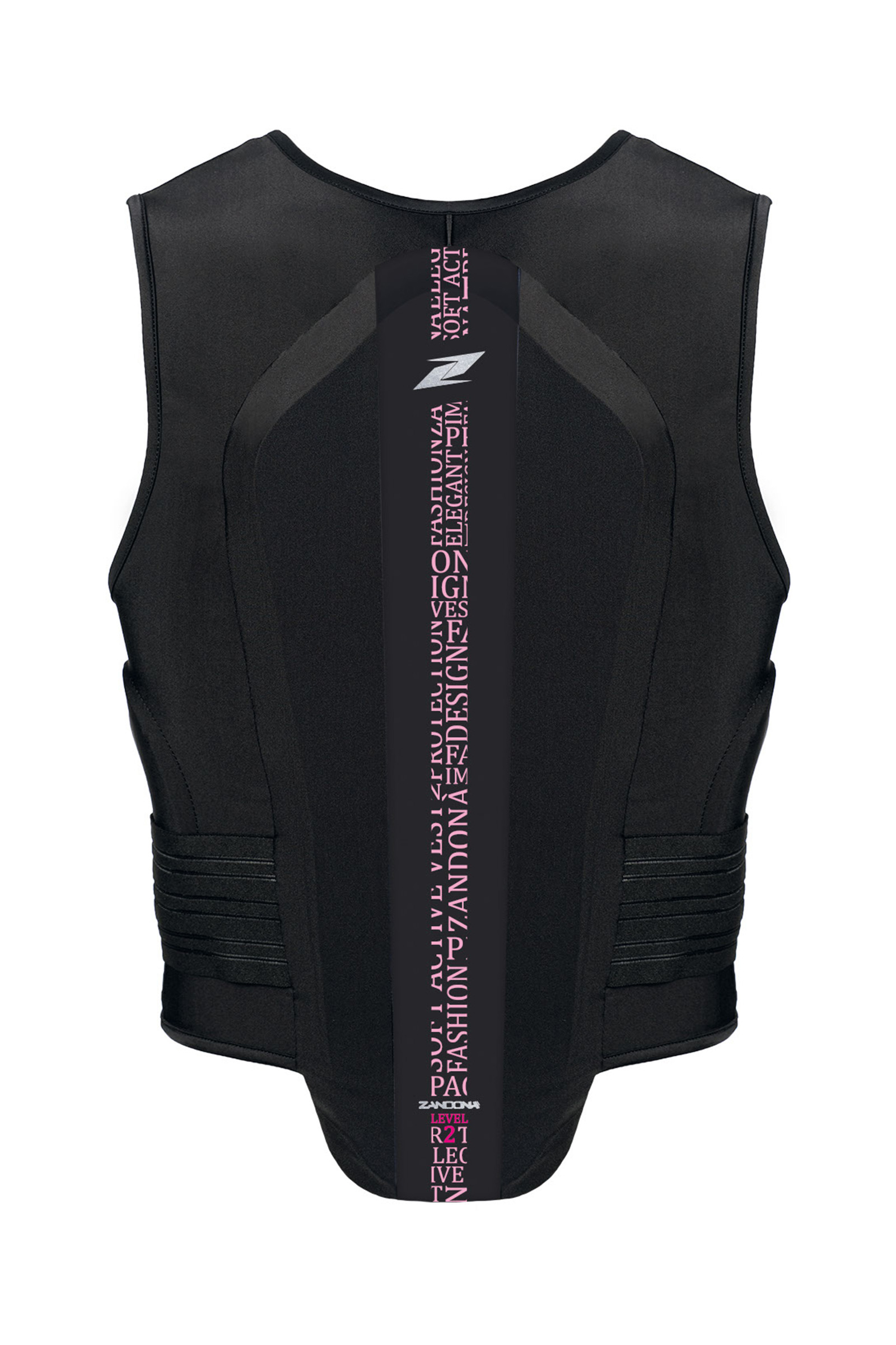 Black/Light Pink Stretch Zandona Soft Vest Pro rugbeschermer, kids