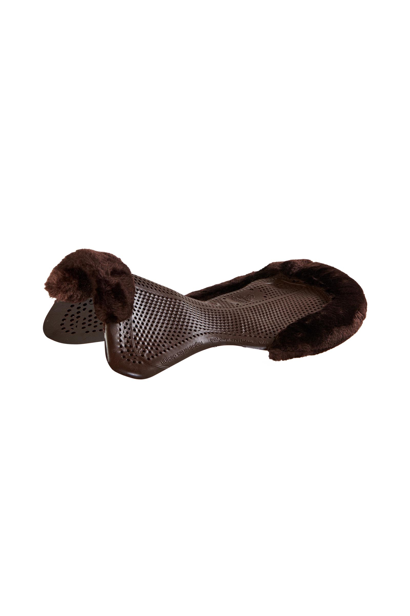 Brown/Brown Acavallo Gel Antislip Classic met Schapenvacht Uitsparing Plat