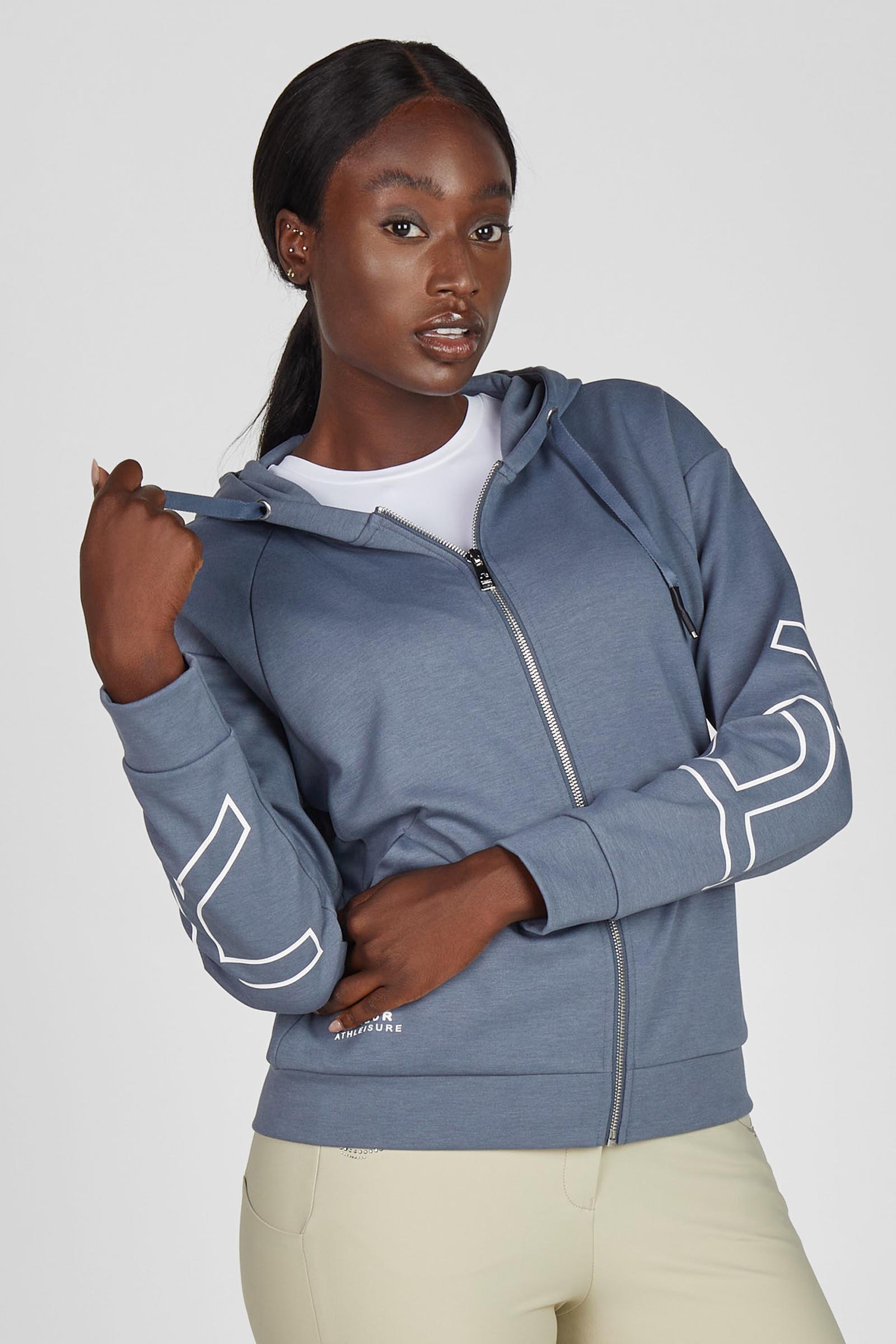 Ash Blue Pikeur dames oversized hoodie sweatjack