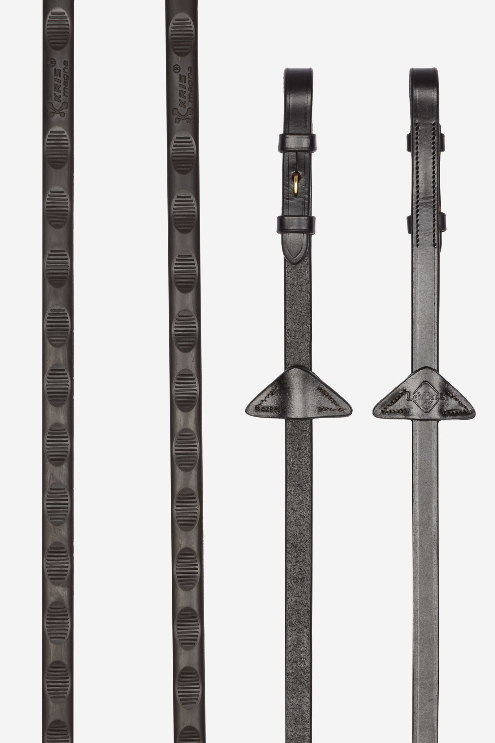 Brown/Brass LeMieux Magna Grip rubberen teugels