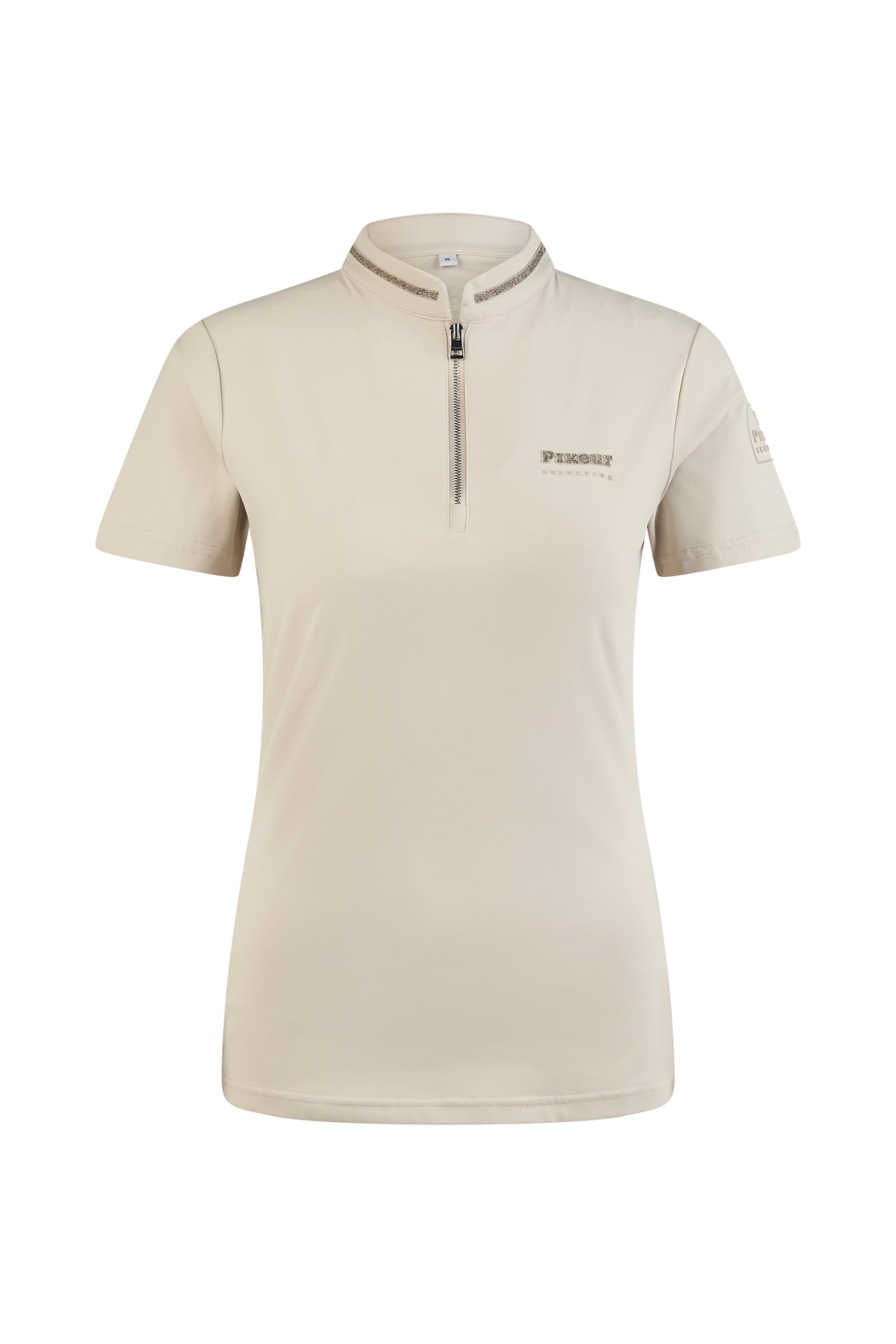 Pearl Gray Pikeur dames functioneel shirt met rits