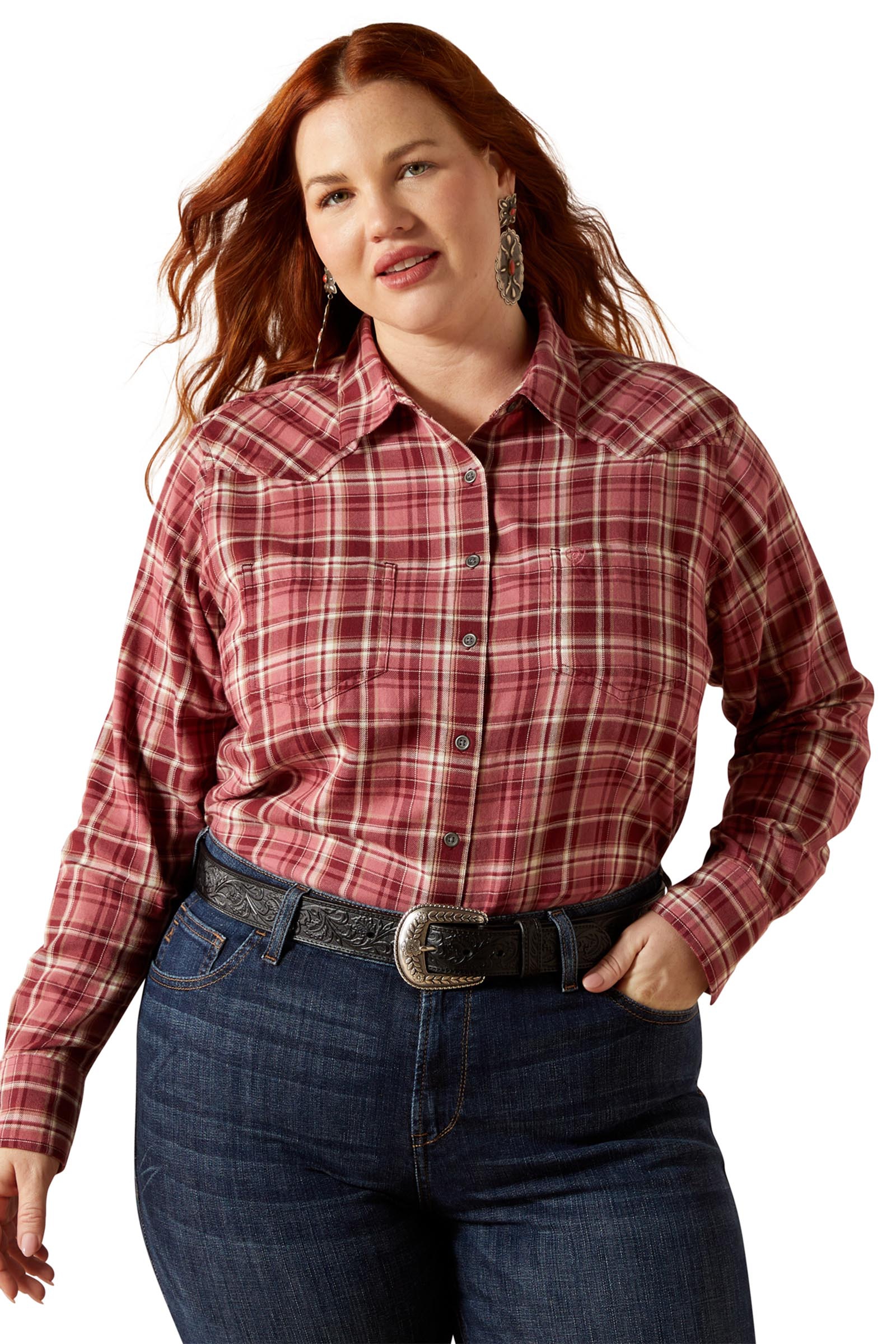 Sunkissed Plaid Ariat Billie Jean dames blouse met lange mouwen